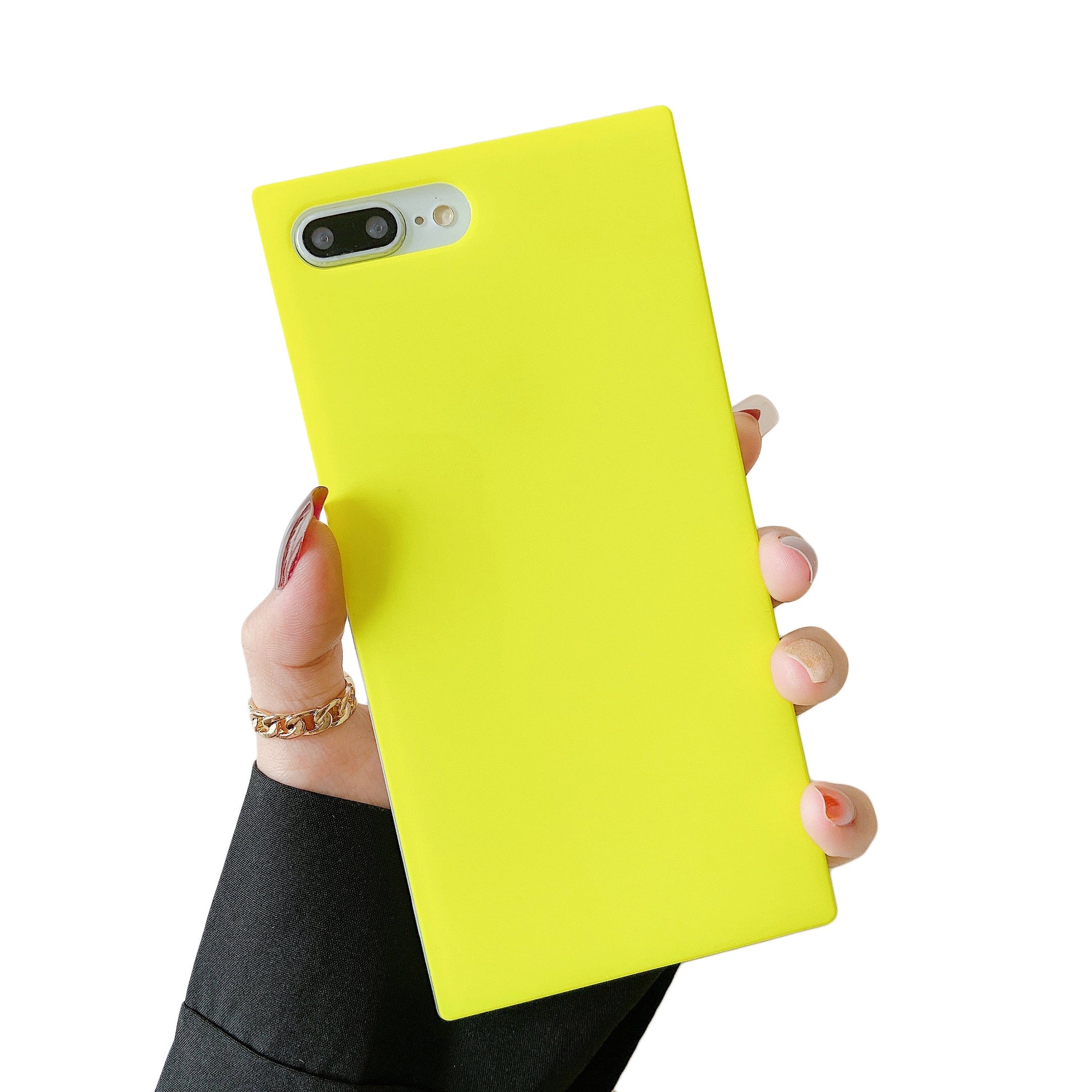iPhone 8 Plus/7 Plus Case Square Neon Plain Color (Neon Yellow)