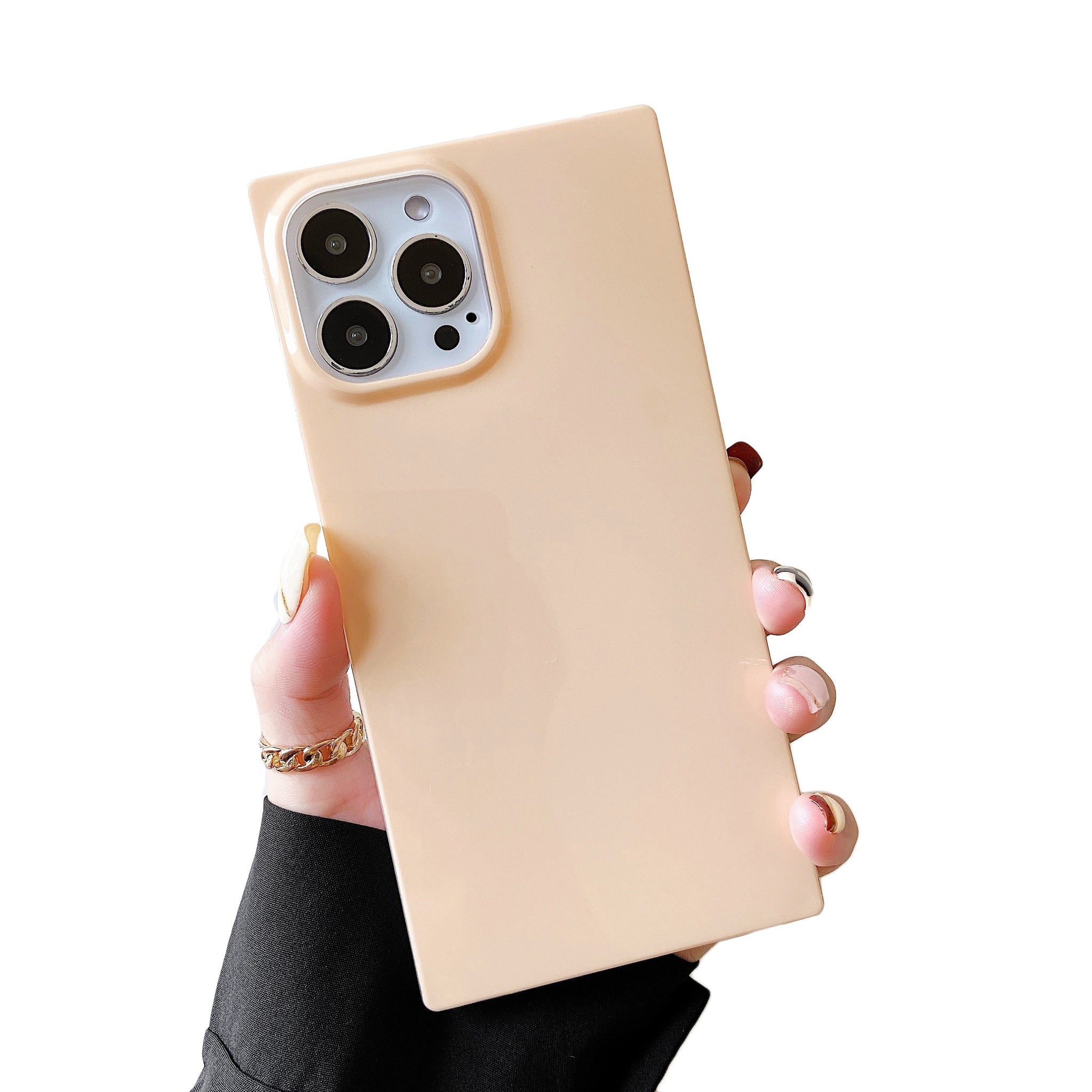 iPhone 13 mini Case Square Neutral Plain Color (Nude)