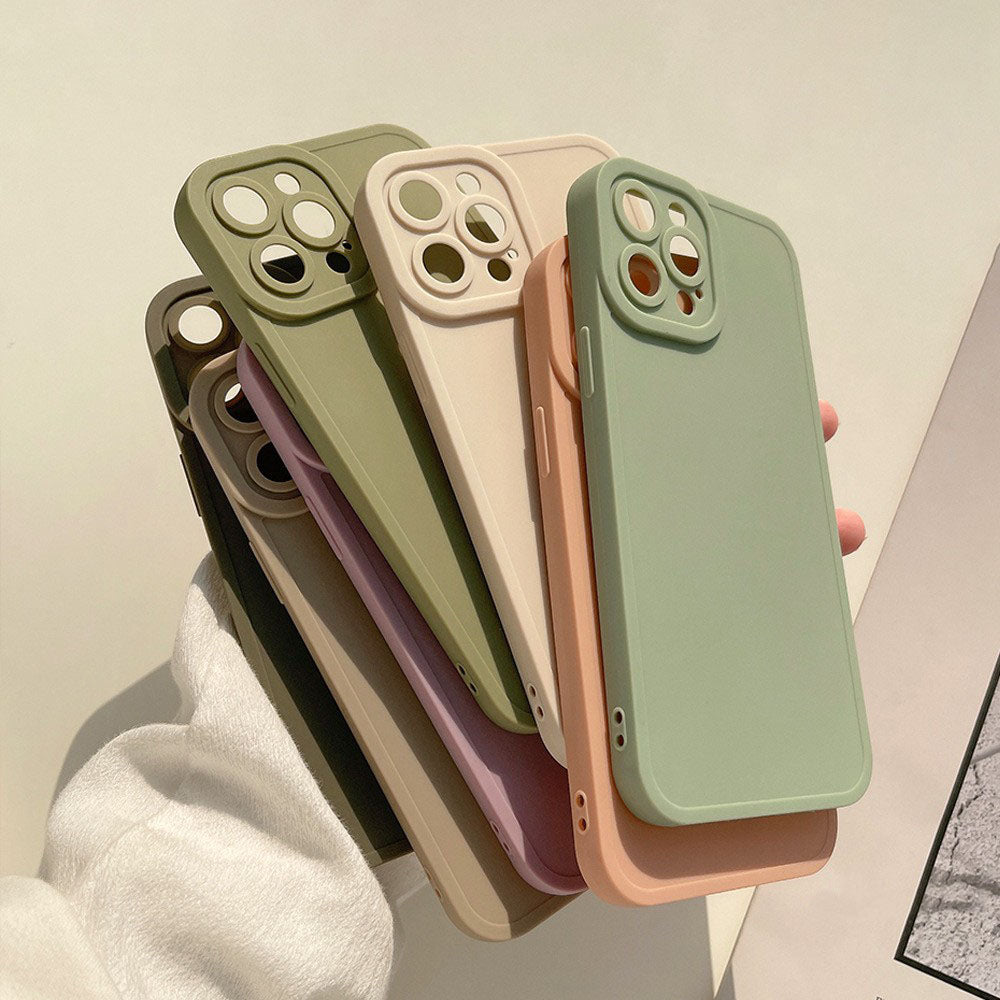Retro Simple Solid Color iPhone Case