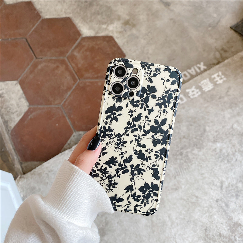 Retro Floral Splatter Ink iPhone Case