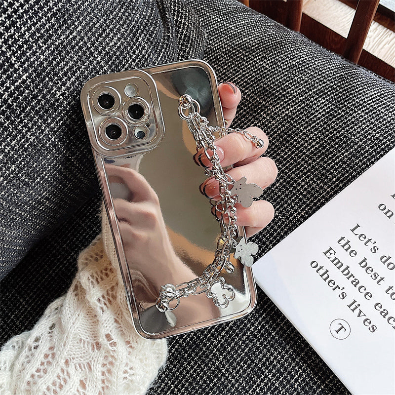 Electroplating Bear Chain iPhone Case