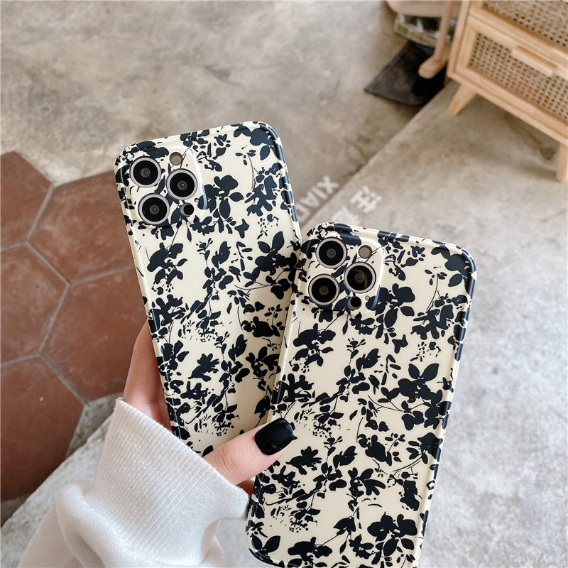 Retro Floral Splatter Ink iPhone Case