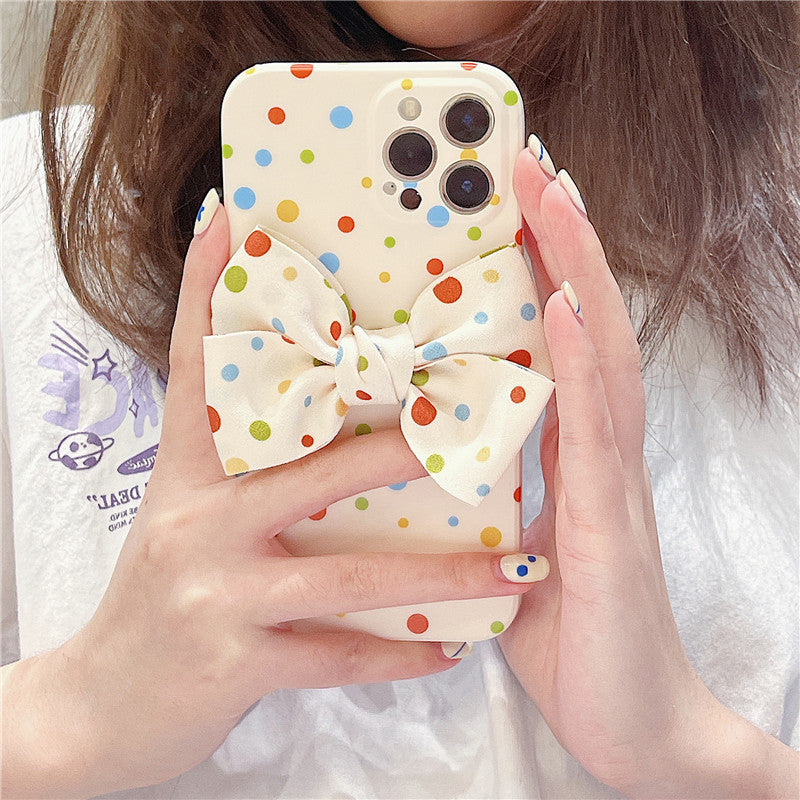 Colorful Polka Dot Bow iPhone Case