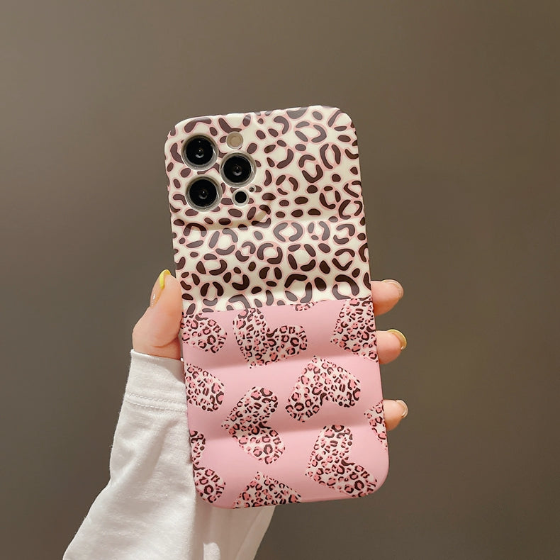 Pink Color Block Leopard iPhone Case