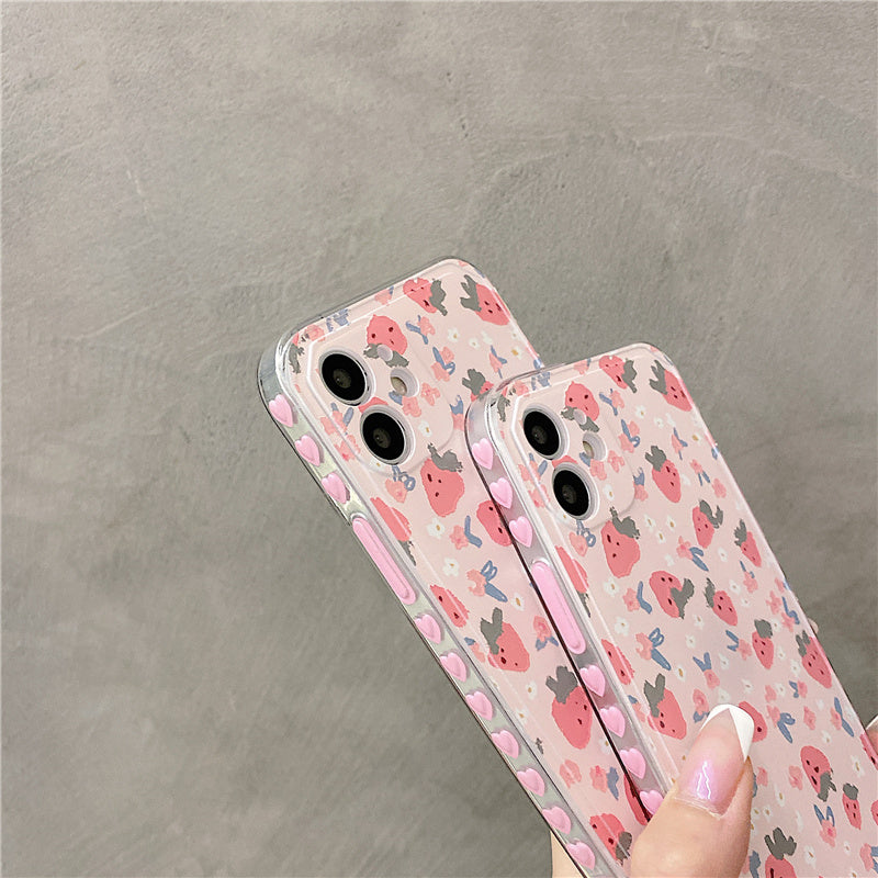 Strawberry Flowers iPhone Case