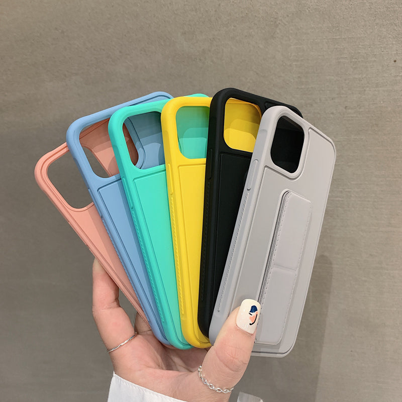 Frosted Color Multi-function Bracket iPhone Case