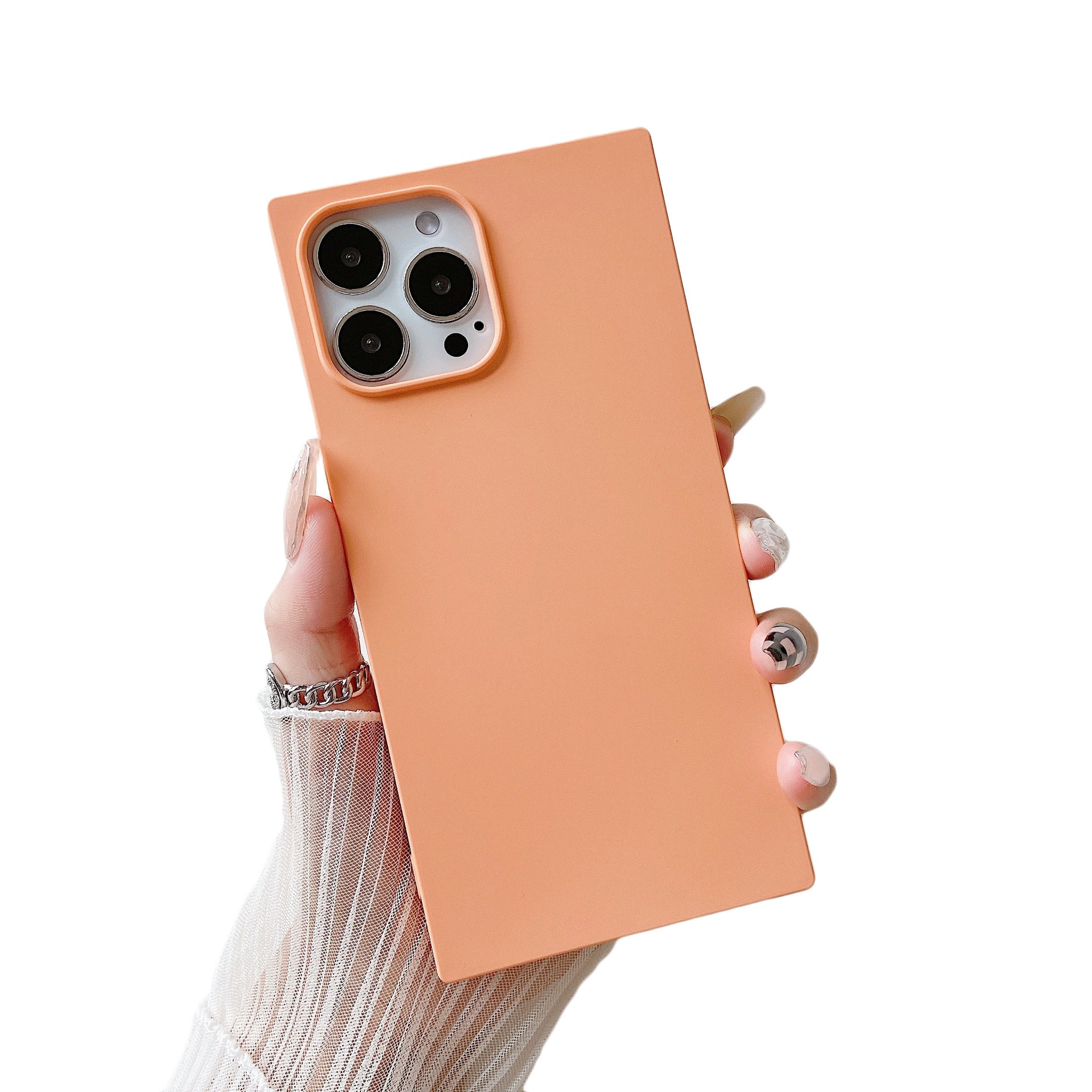 iPhone 12 Pro Max Case Square Silicone (Marigold Orange)
