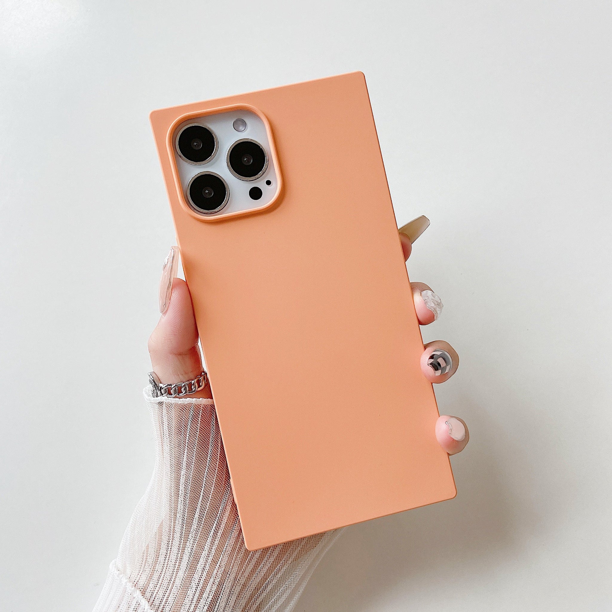 iPhone 12 Pro Max Case Square Silicone (Marigold Orange)