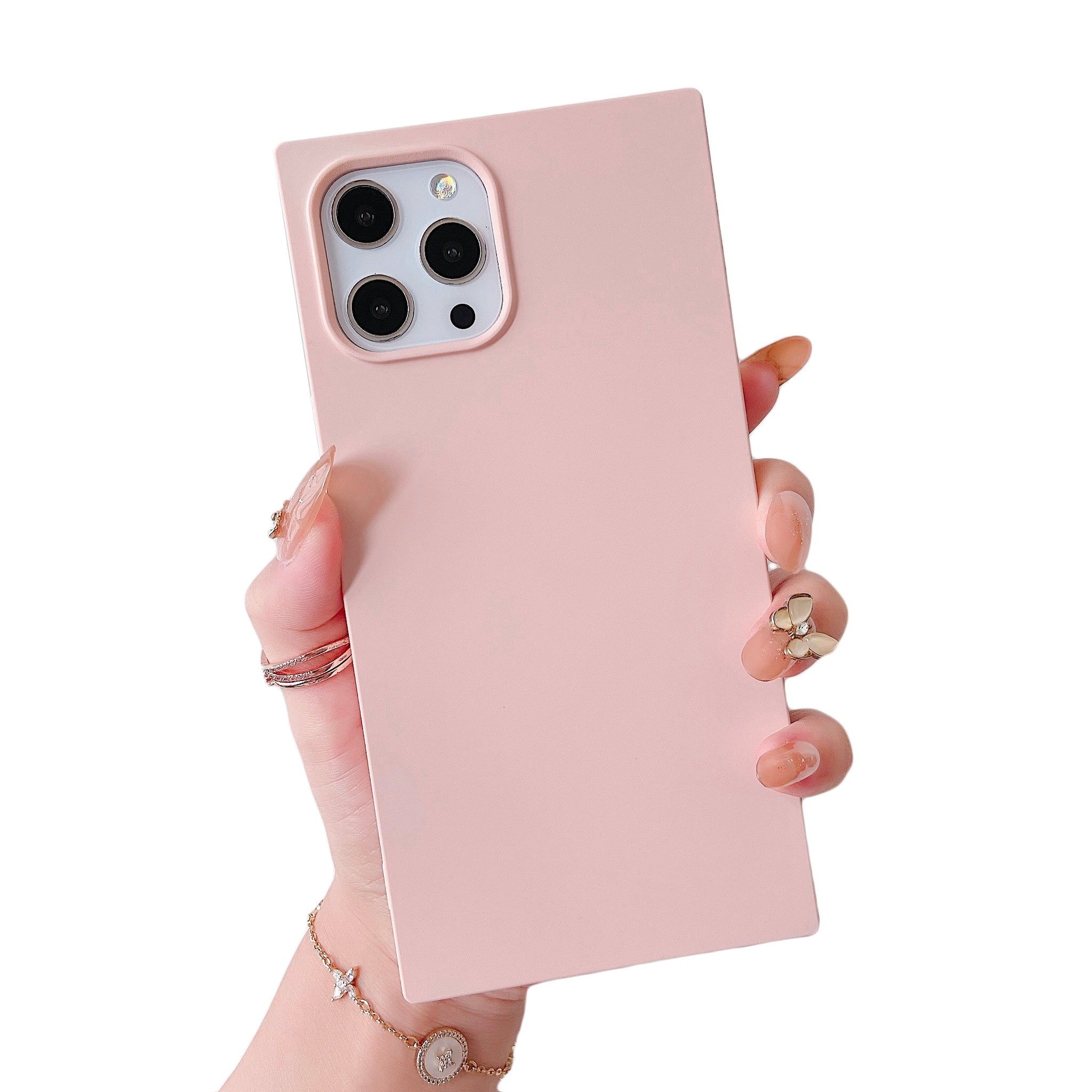 iPhone 13 Pro Max Case Square Silicone (Chalk Pink)