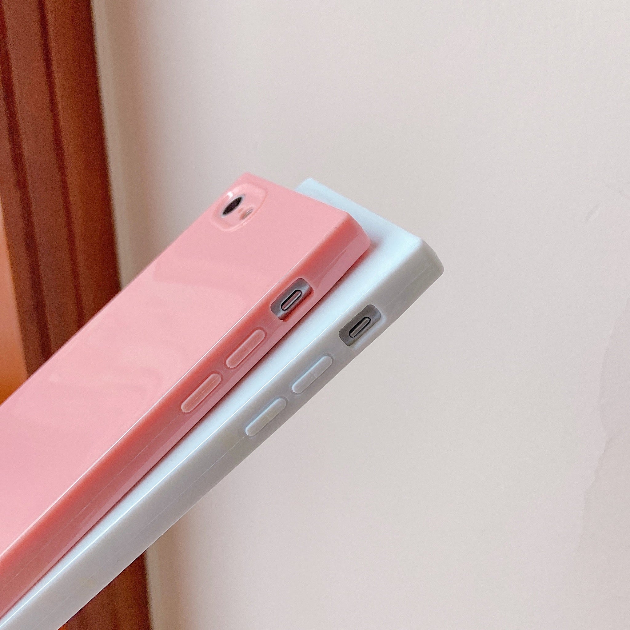 iPhone SE 2022/SE 2020/iPhone 8/7 Case Square Plain Color (Pink)