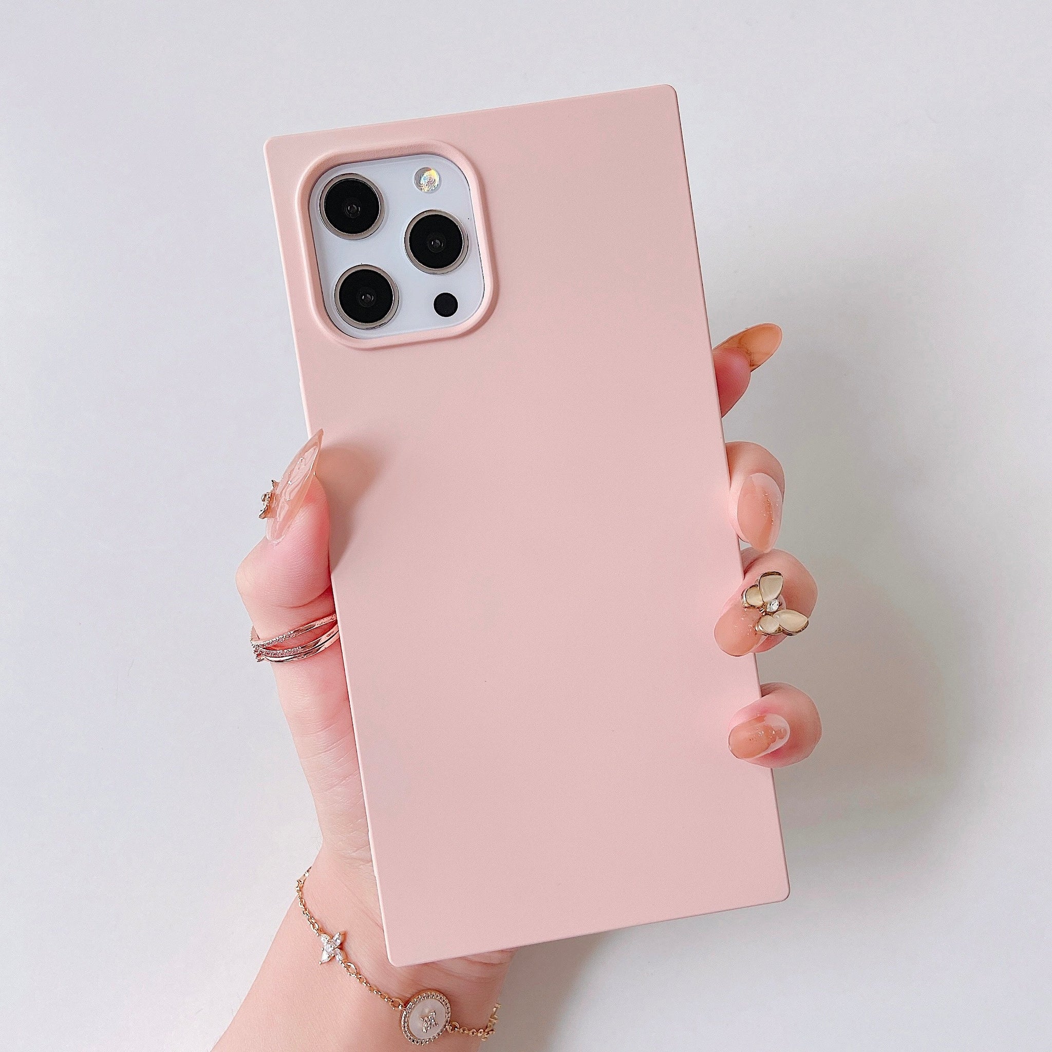 iPhone 12 Pro Max Case Square Silicone (Chalk Pink)