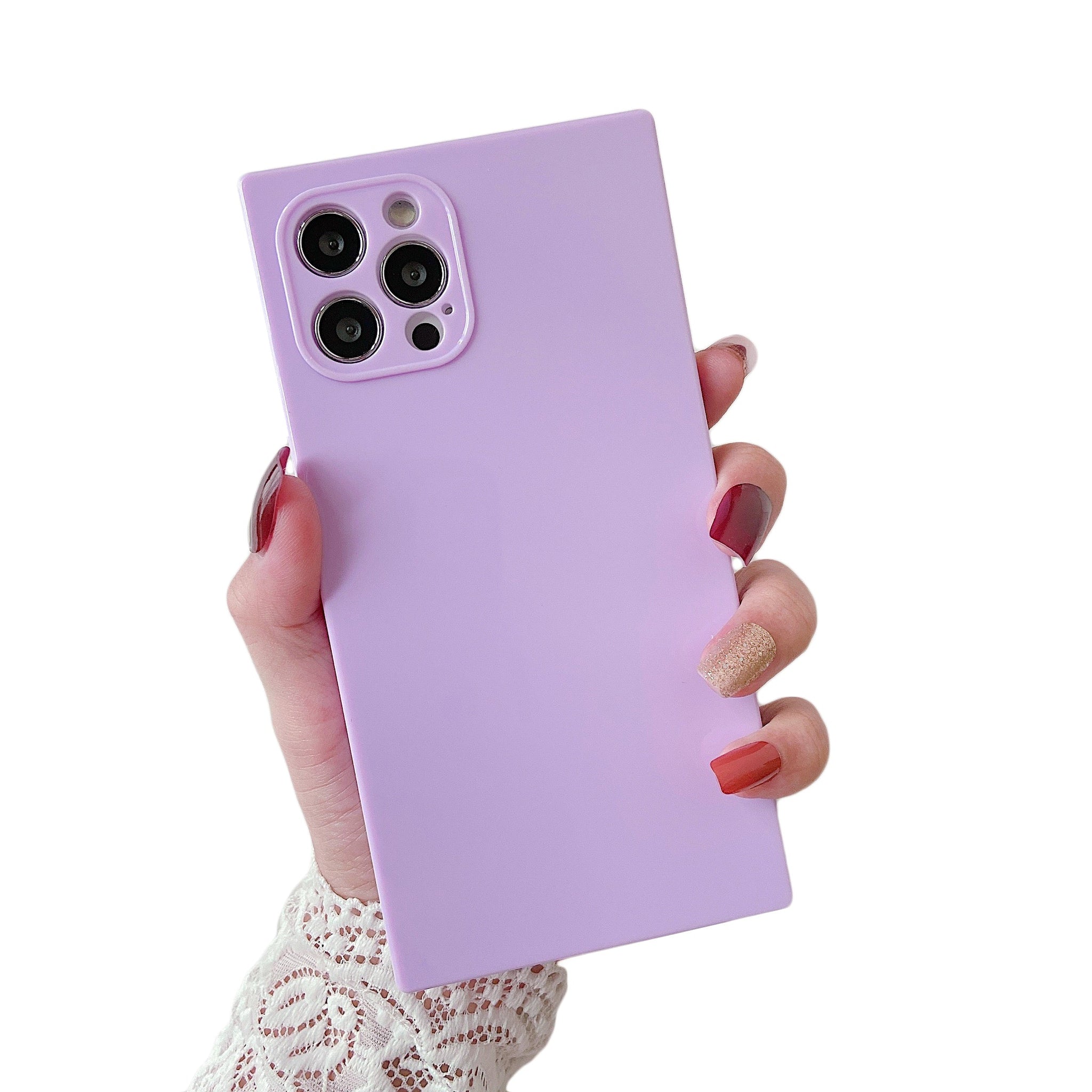 iPhone 13 Pro Max Case Square Plain Color (Purple)