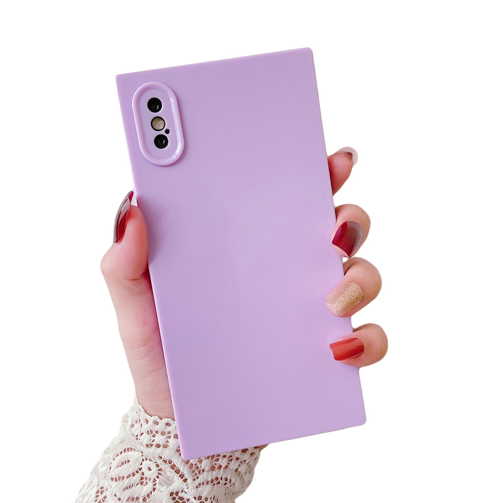 iPhone XR Case Square Plain Color (Purple)