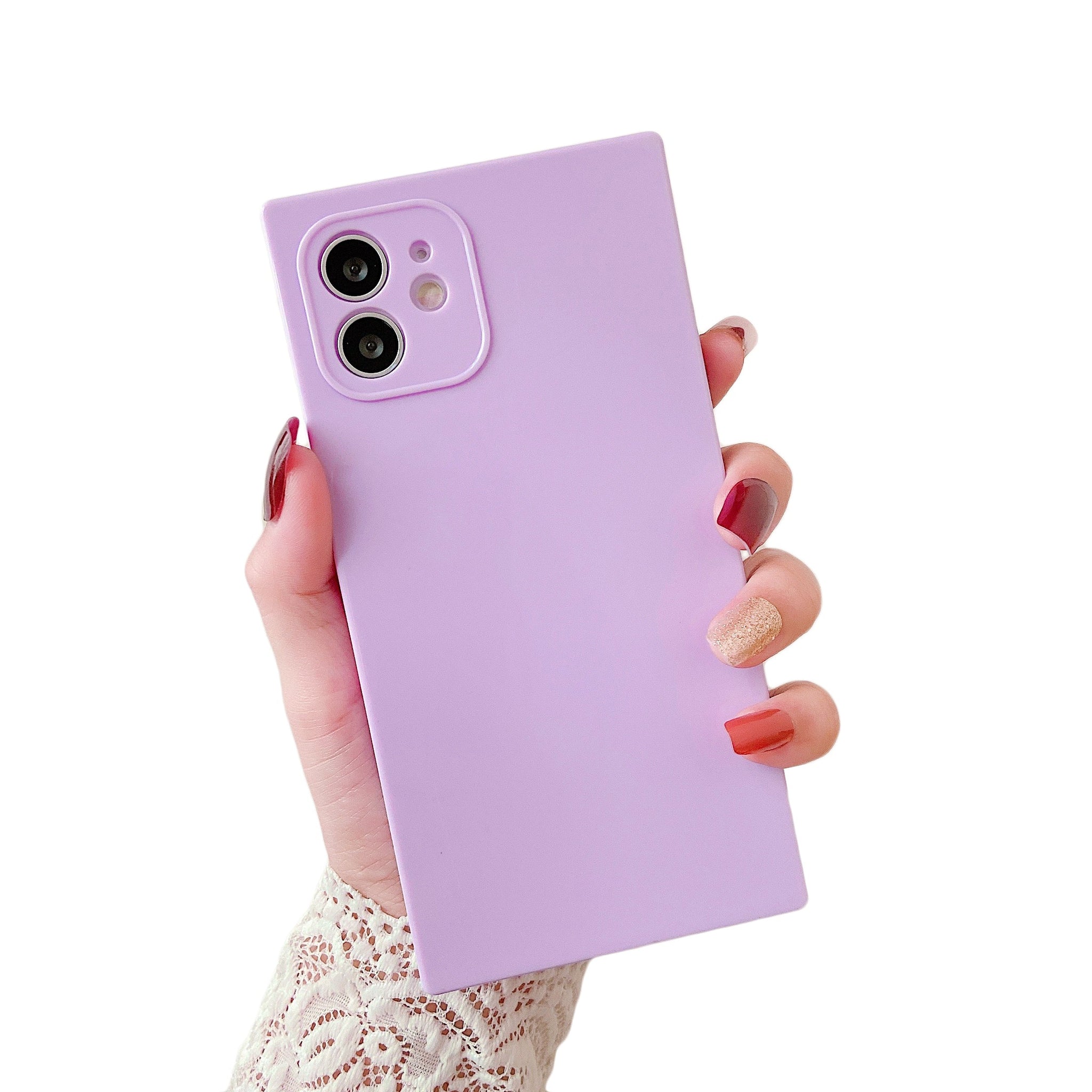 iPhone 12 Case Square Plain Color (Purple)