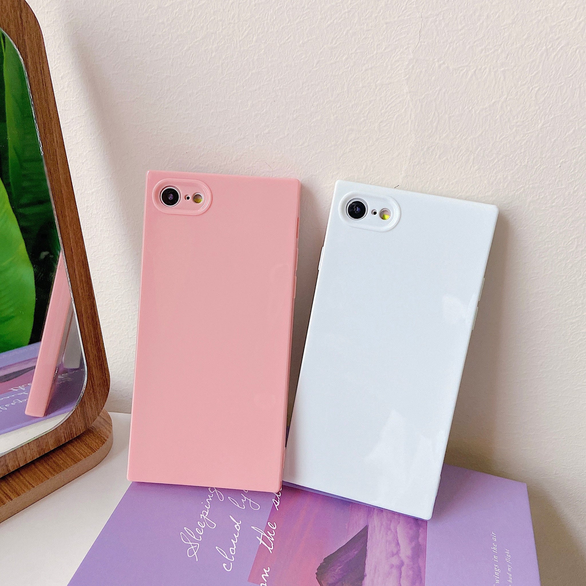 iPhone SE 2022/SE 2020/iPhone 8/7 Case Square Plain Color (Purple)