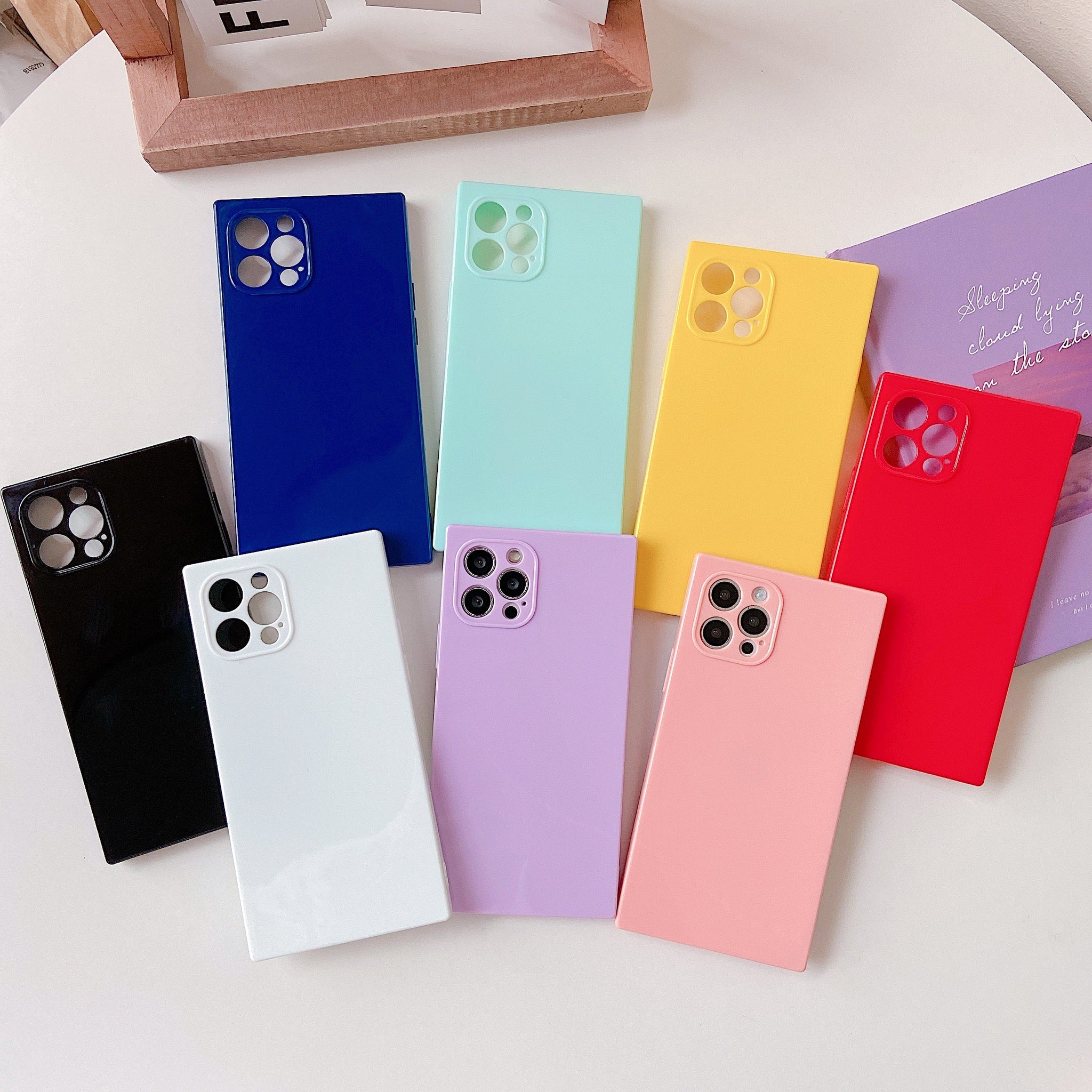 iPhone 13 Pro Max Case Square Plain Color (Purple)