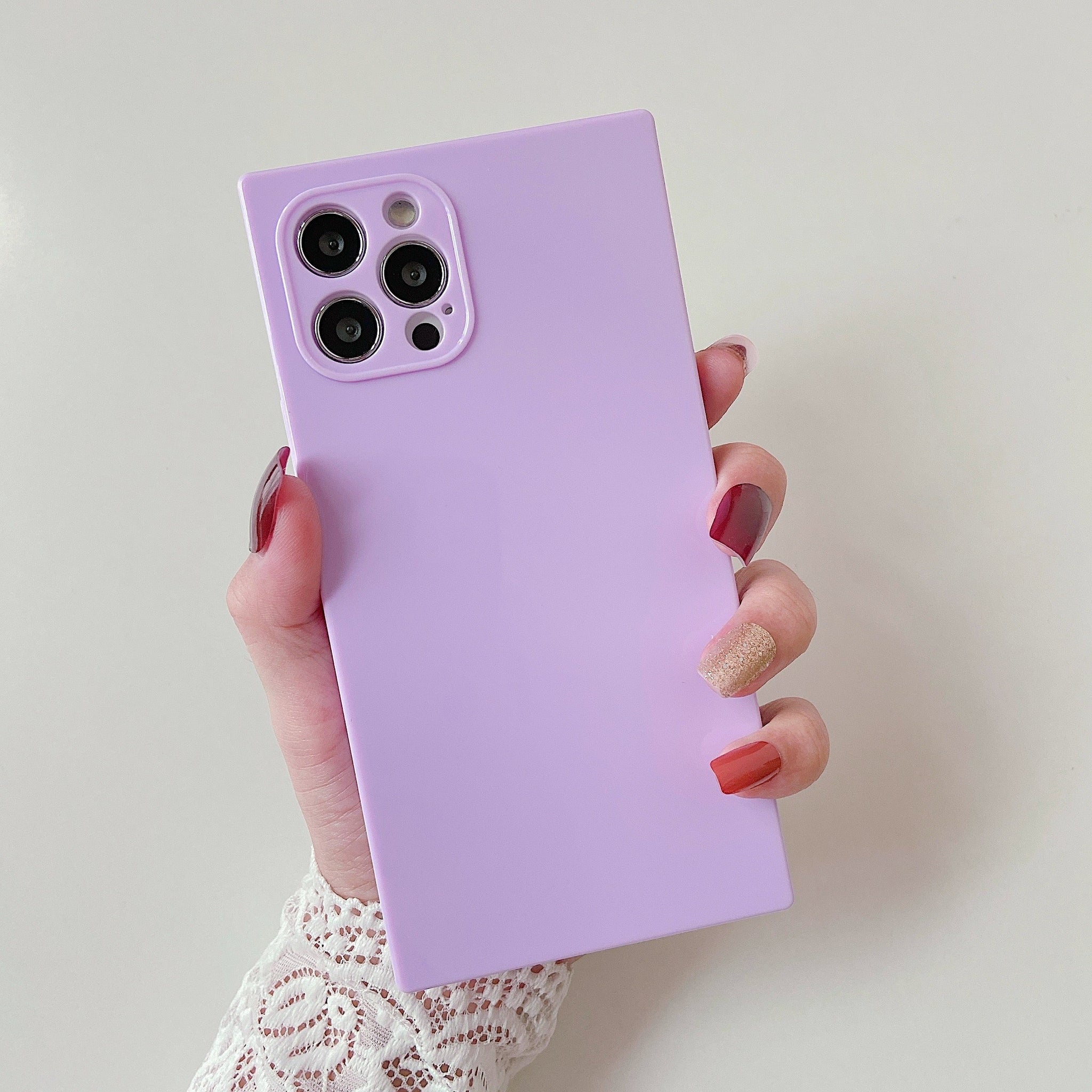 iPhone 13 Case Square Plain Color (Purple)