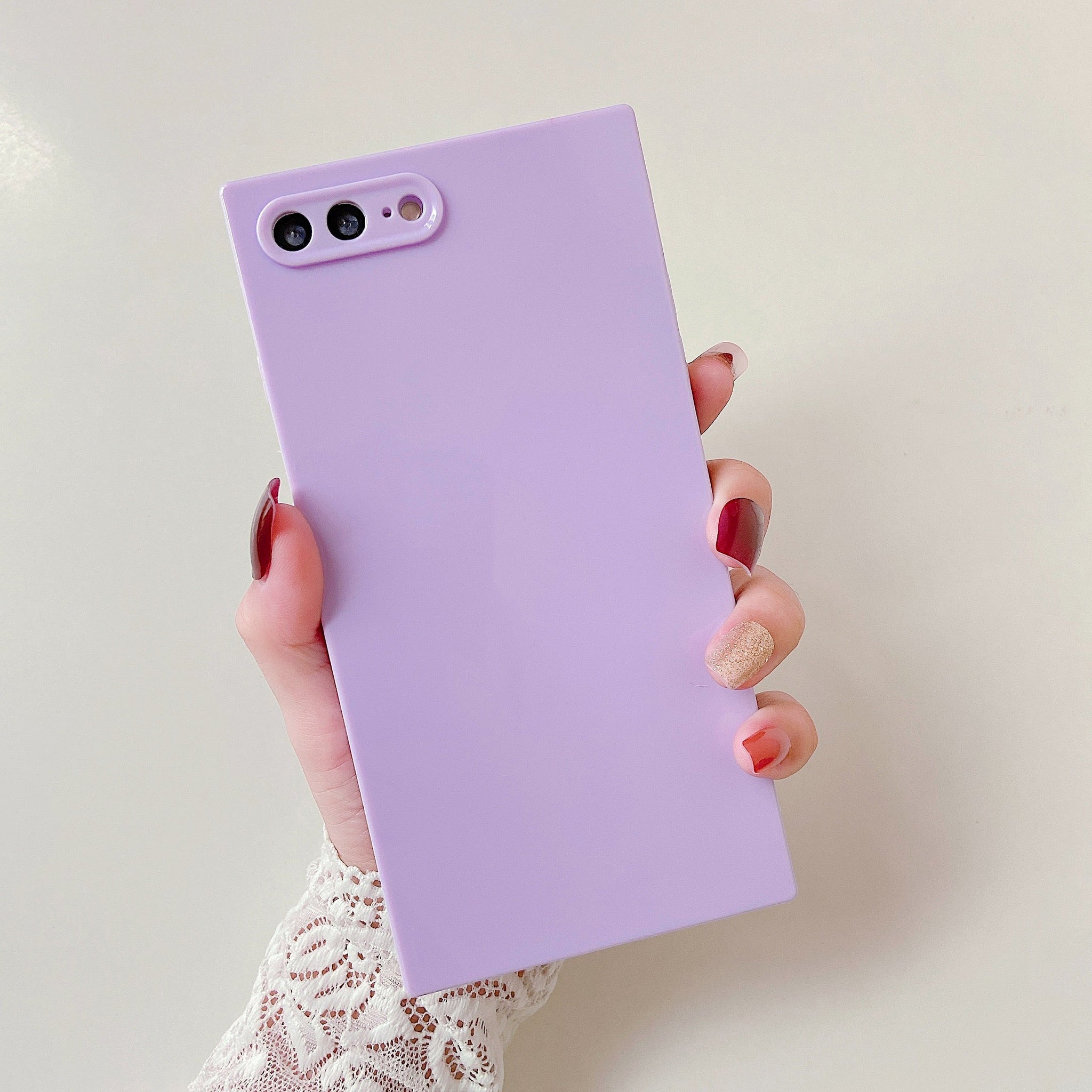 iPhone 8 Plus/7 Plus Case Square Plain Color (Purple)