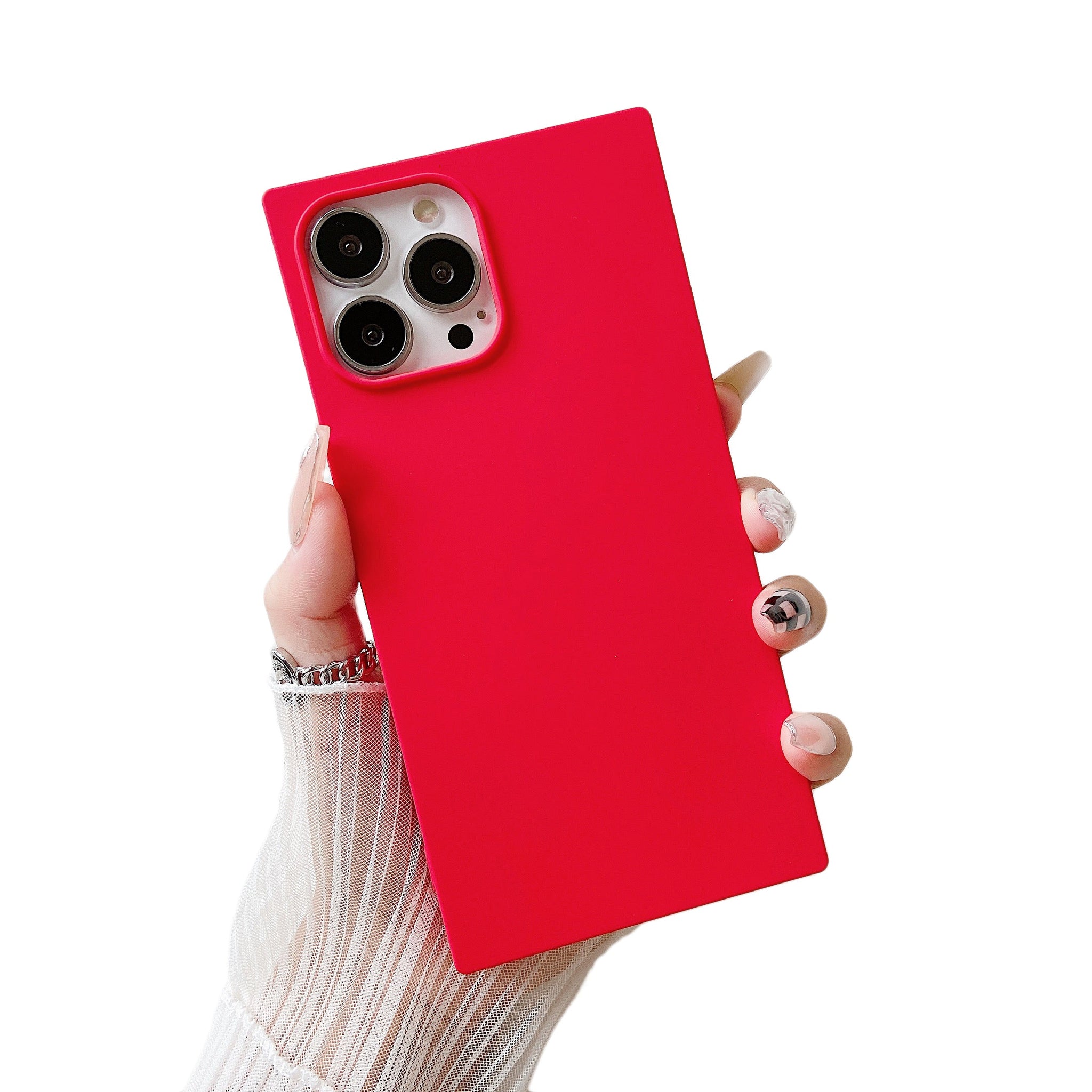 iPhone 13 mini Case Square Silicone (Red)