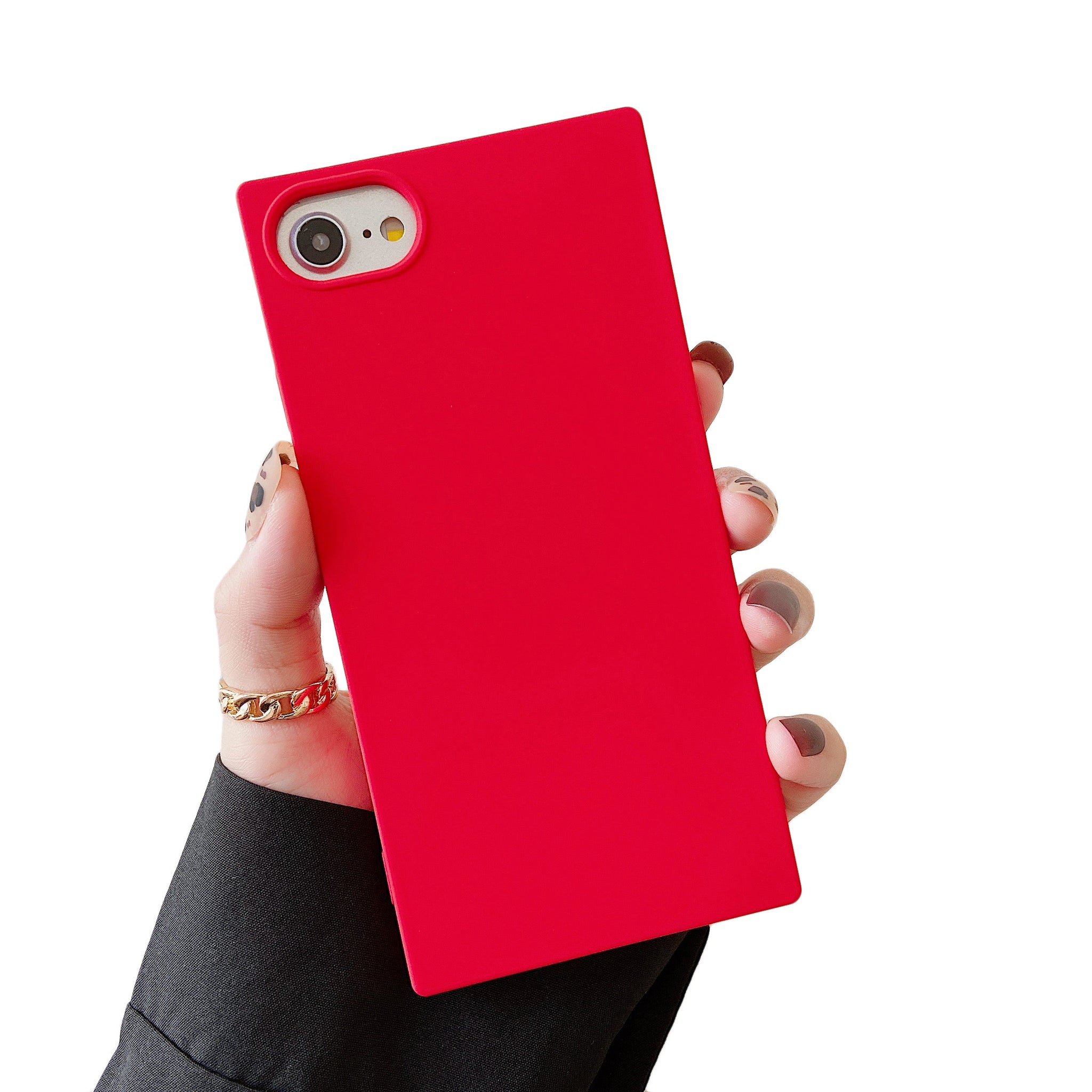iPhone SE 2022/SE 2020/iPhone 8/7 Case Square Silicone (Red)