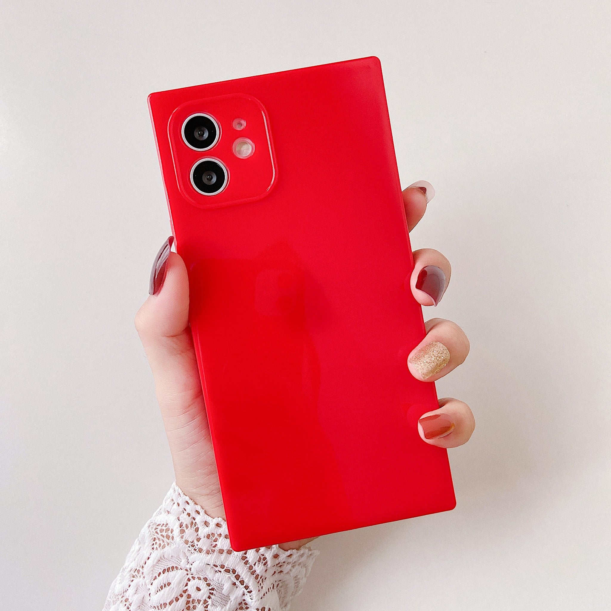 iPhone 12 mini Case Square Plain Color (Red)