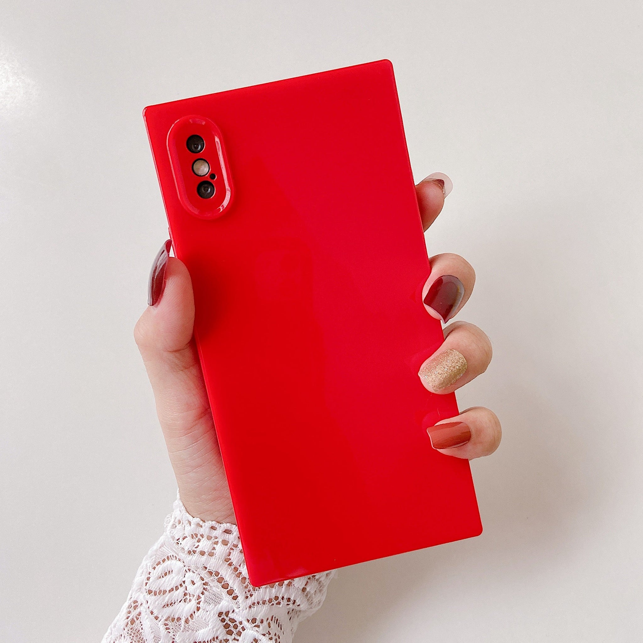 iPhone XS Max Case Square Plain Color (Red)