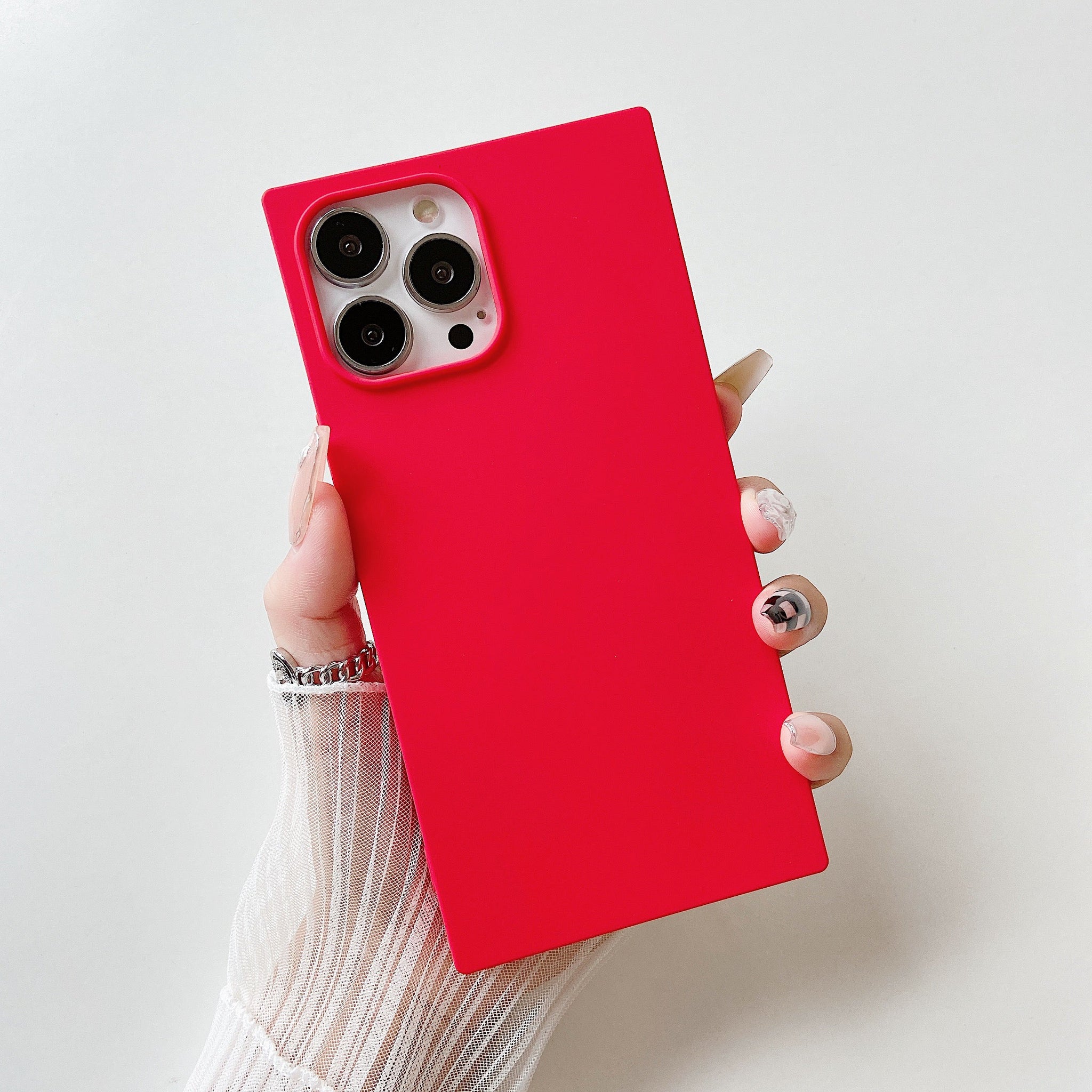 iPhone 13 Pro Max Case Square Silicone (Red)
