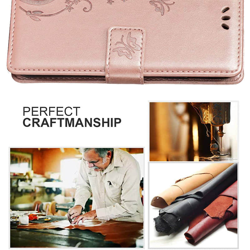 Caeouts Leather Cardholder Embossed Phone Case For Galaxy