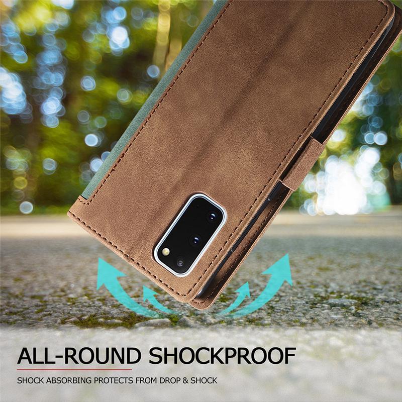 Caeouts Shockproof Retro Wallet Case for Galaxy S Series