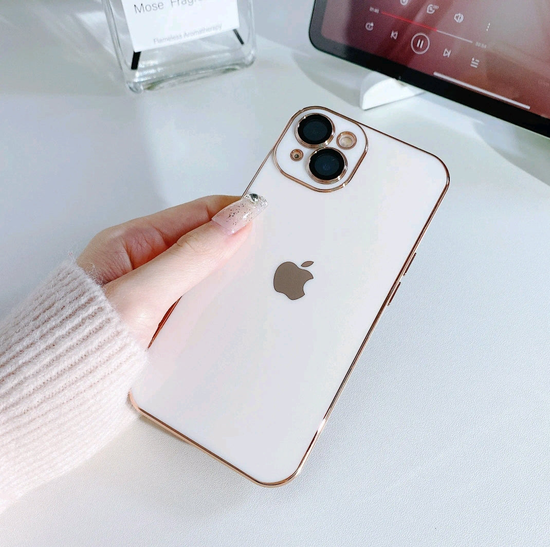 Simple Solid Color iPhone Case With Camera Protection