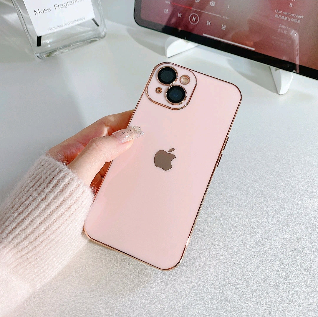 Simple Solid Color iPhone Case With Camera Protection
