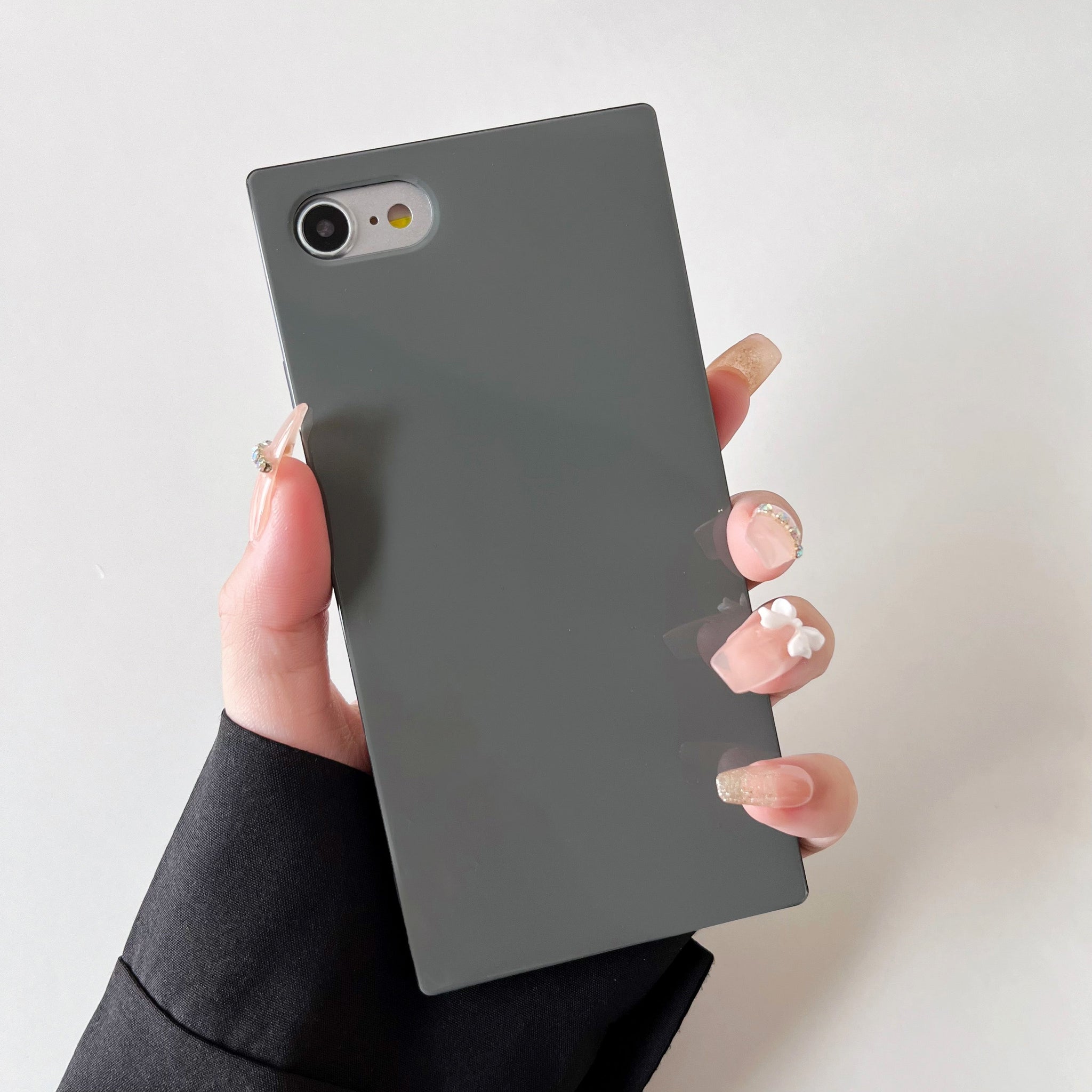 iPhone SE 2022/SE 2020/iPhone 8/7 Case Square Neutral Plain Color (Tinware Gray)