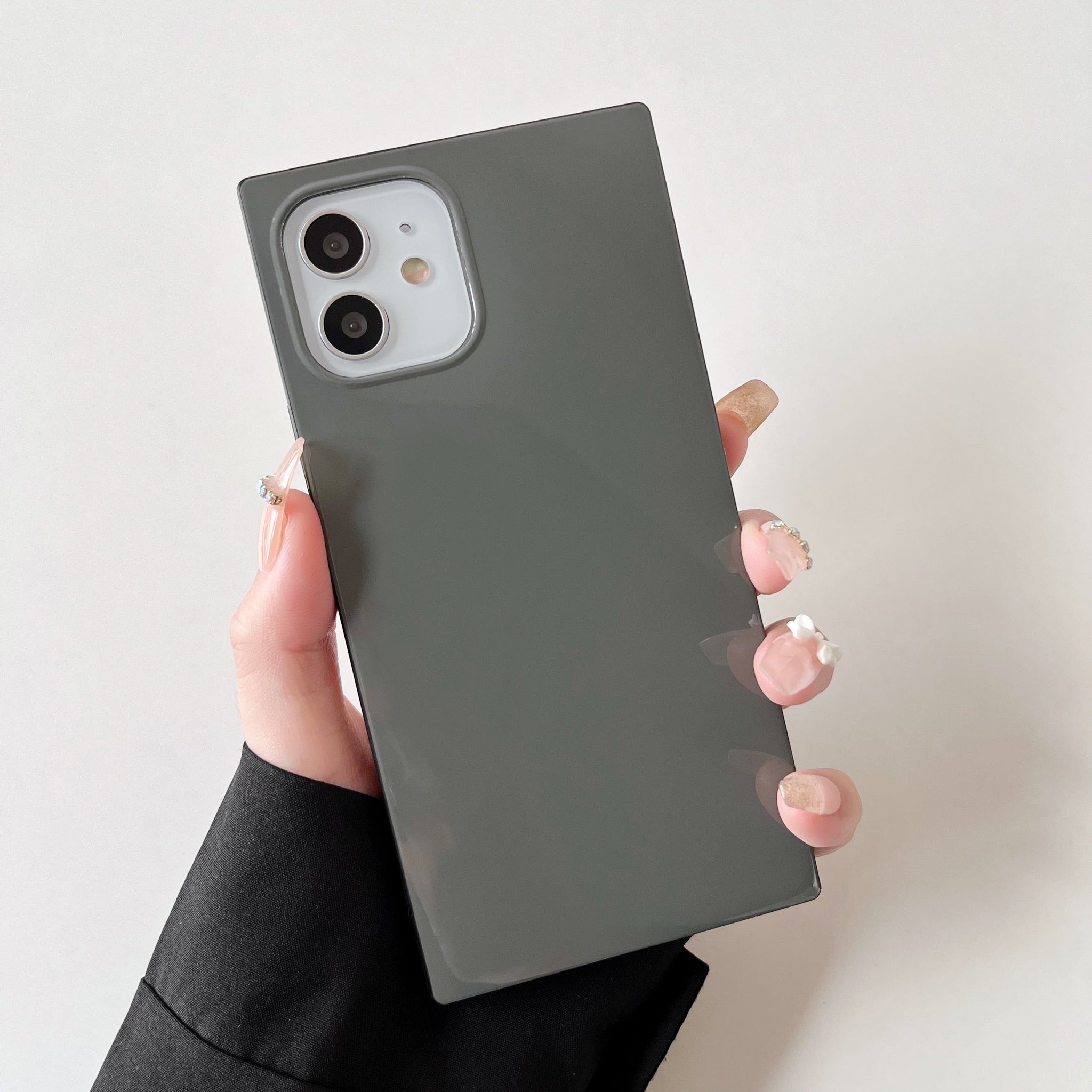 iPhone 11 Case Square Neutral Plain Color (Tinware Gray)