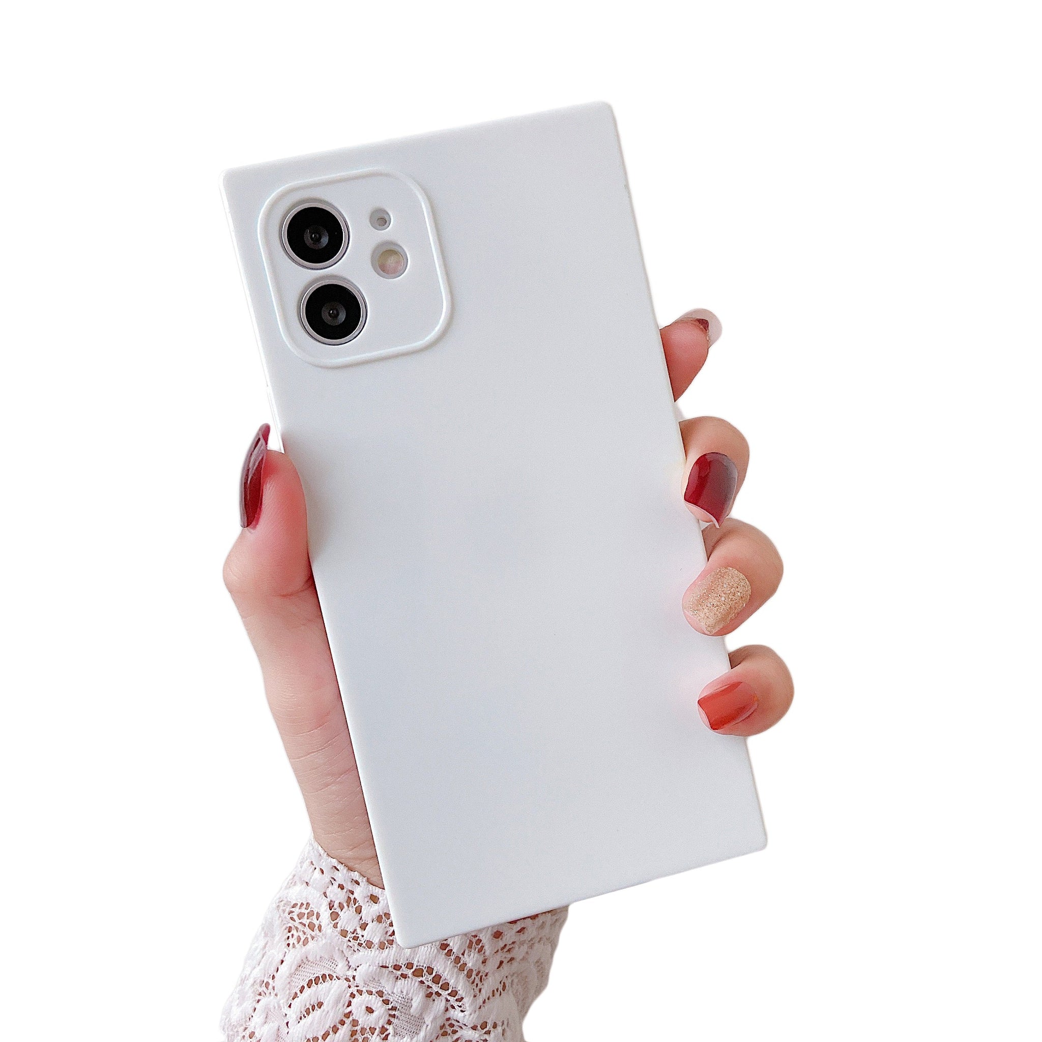 iPhone 12 mini Case Square Plain Color (White)