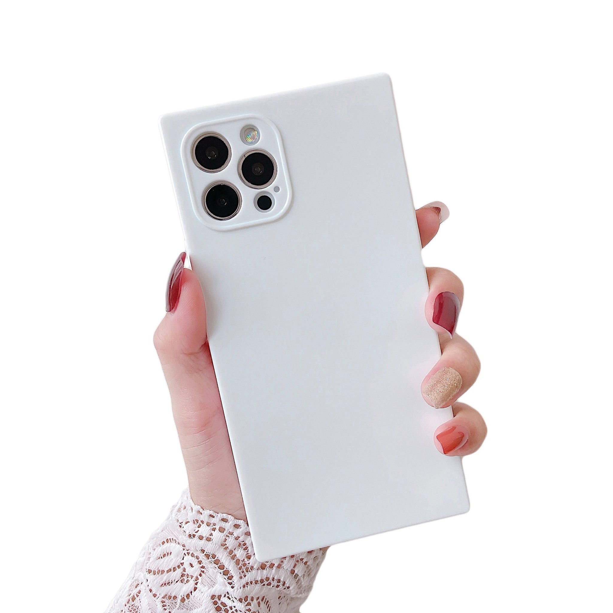 iPhone 11 Pro Max Case Square Plain Color (White)