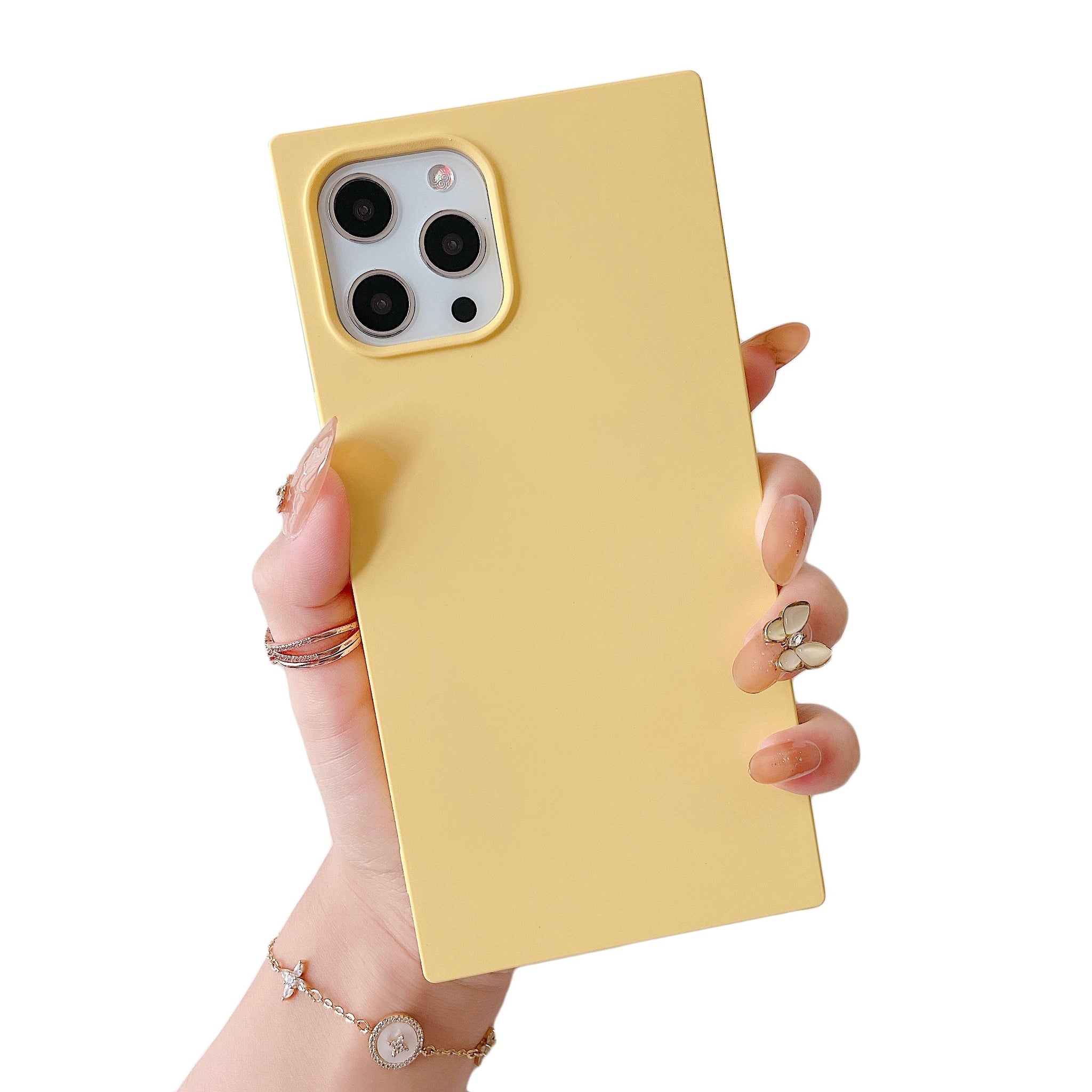 iPhone 12 Pro Max Case Square Silicone (Yellow)