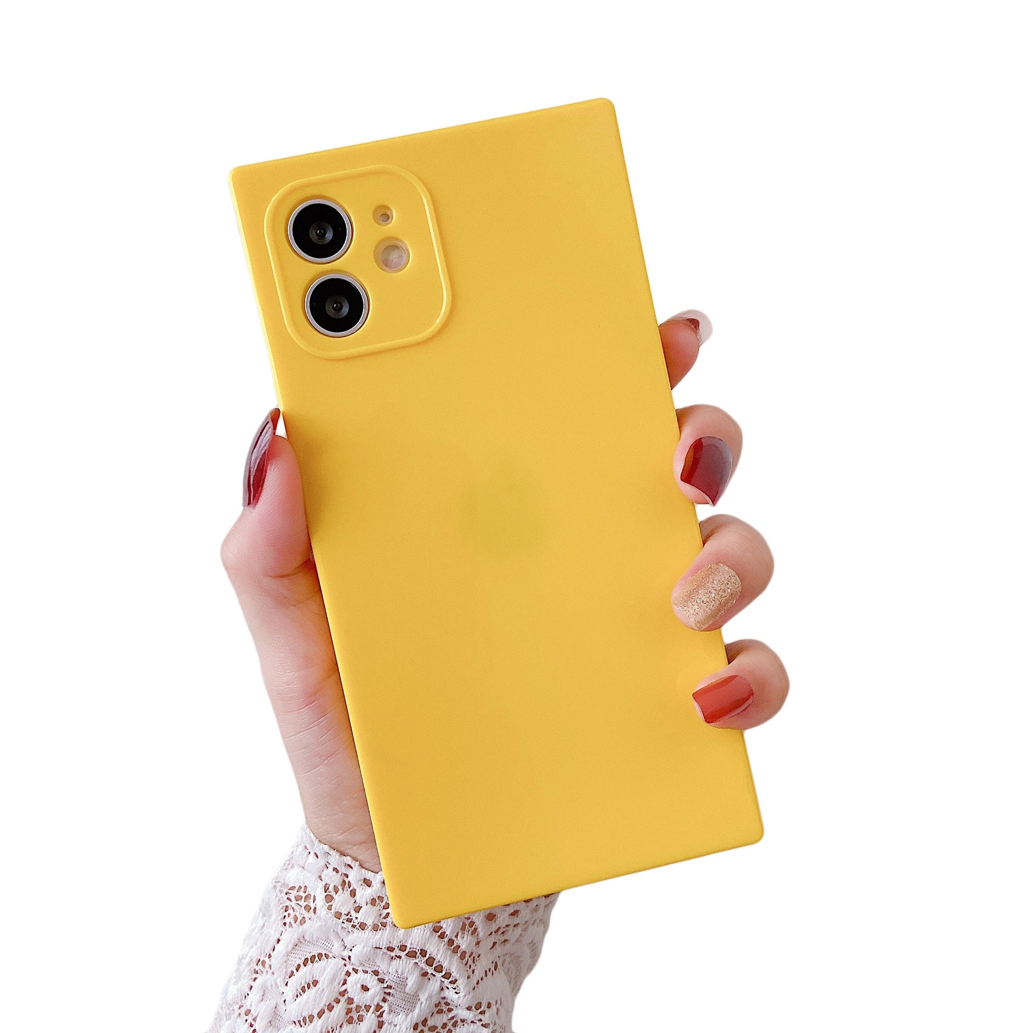 iPhone 12 mini Case Square Plain Color (Yellow)