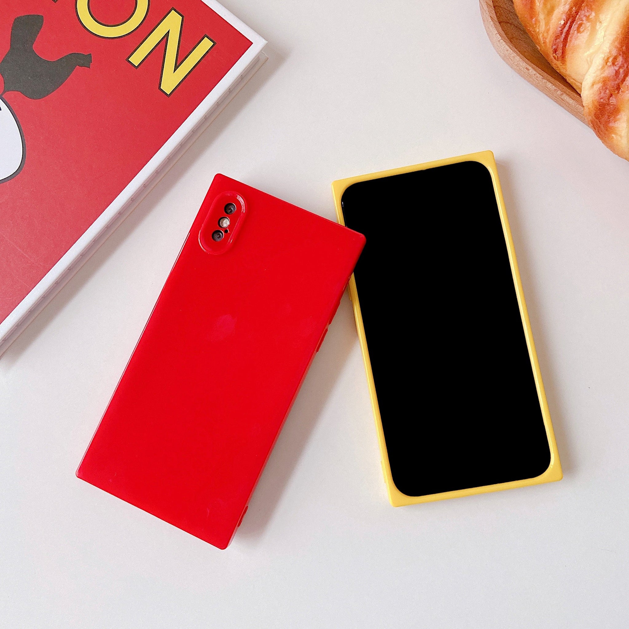 iPhone XS/iPhone X Case Square Plain Color (Yellow)