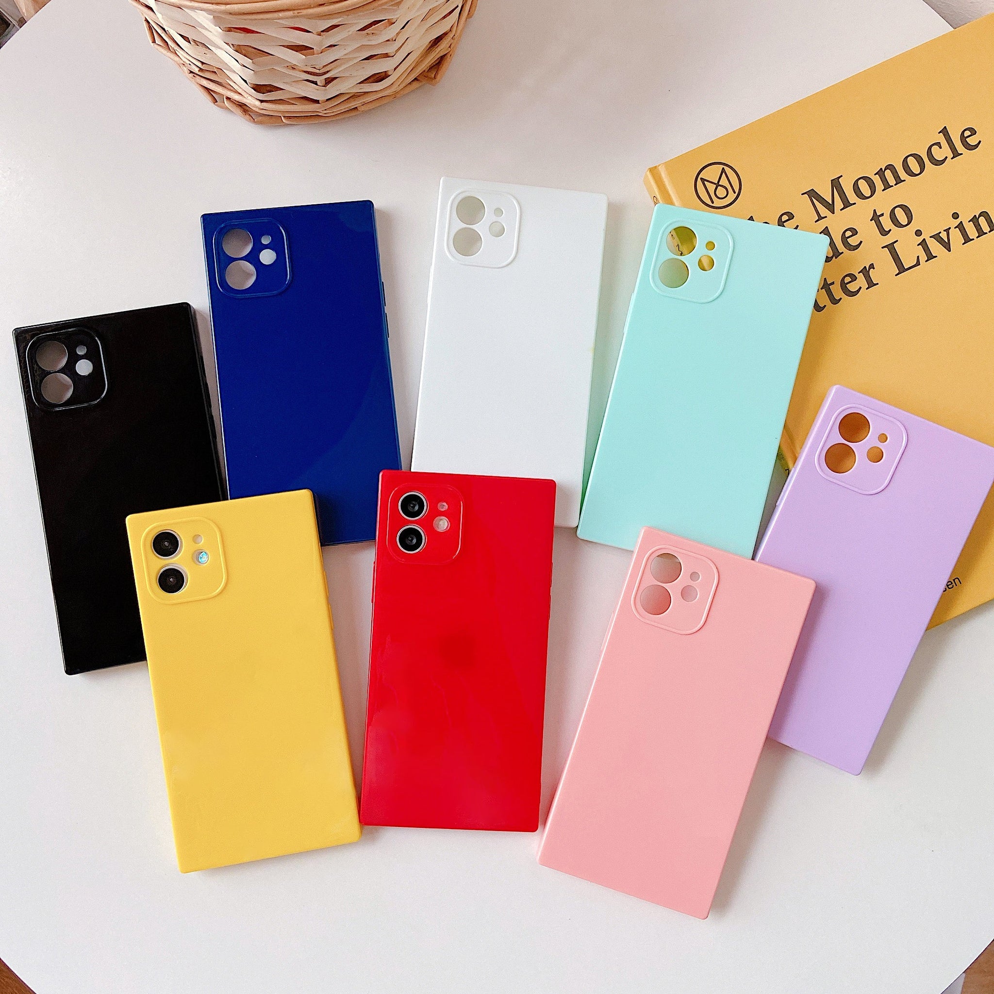 iPhone 12 mini Case Square Plain Color (Yellow)