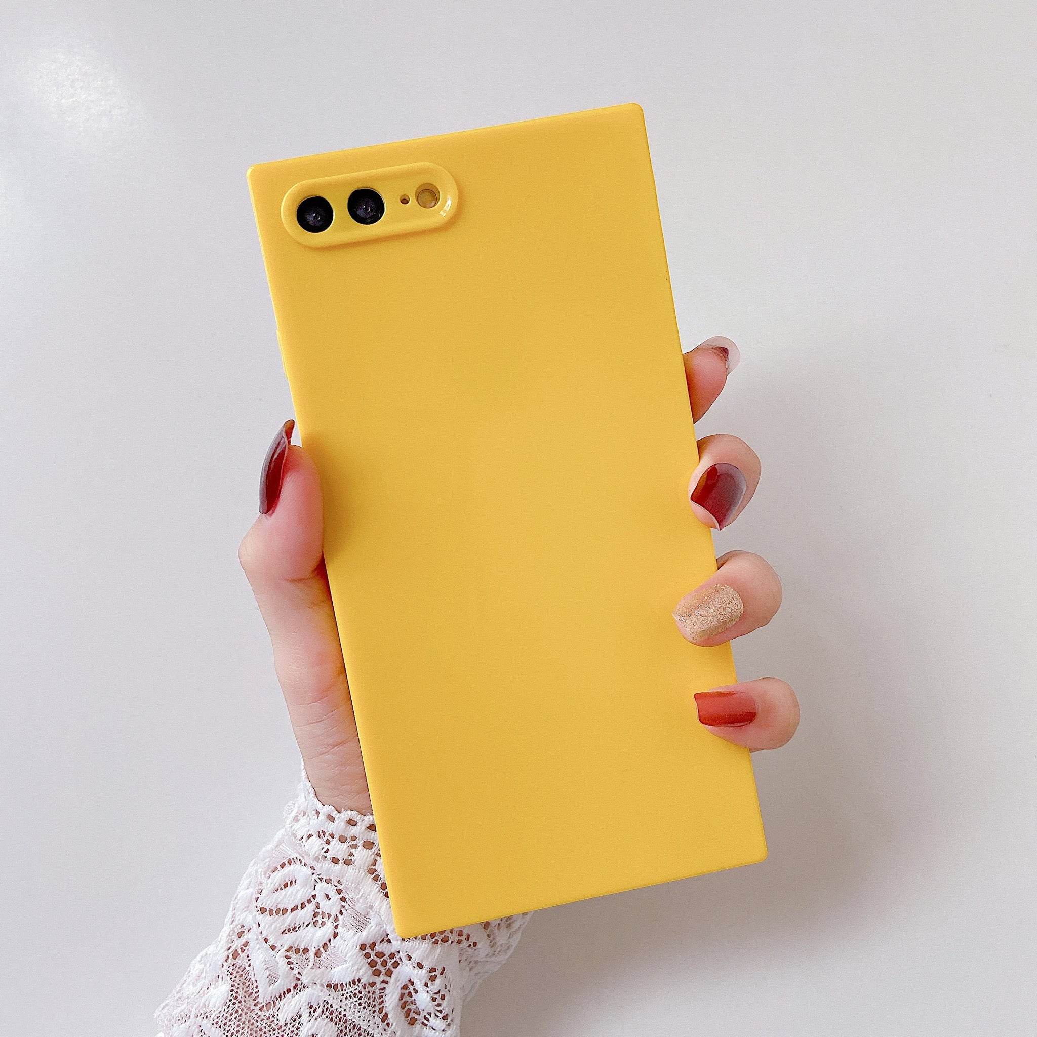 iPhone 8 Plus/7 Plus Case Square Plain Color (Yellow)