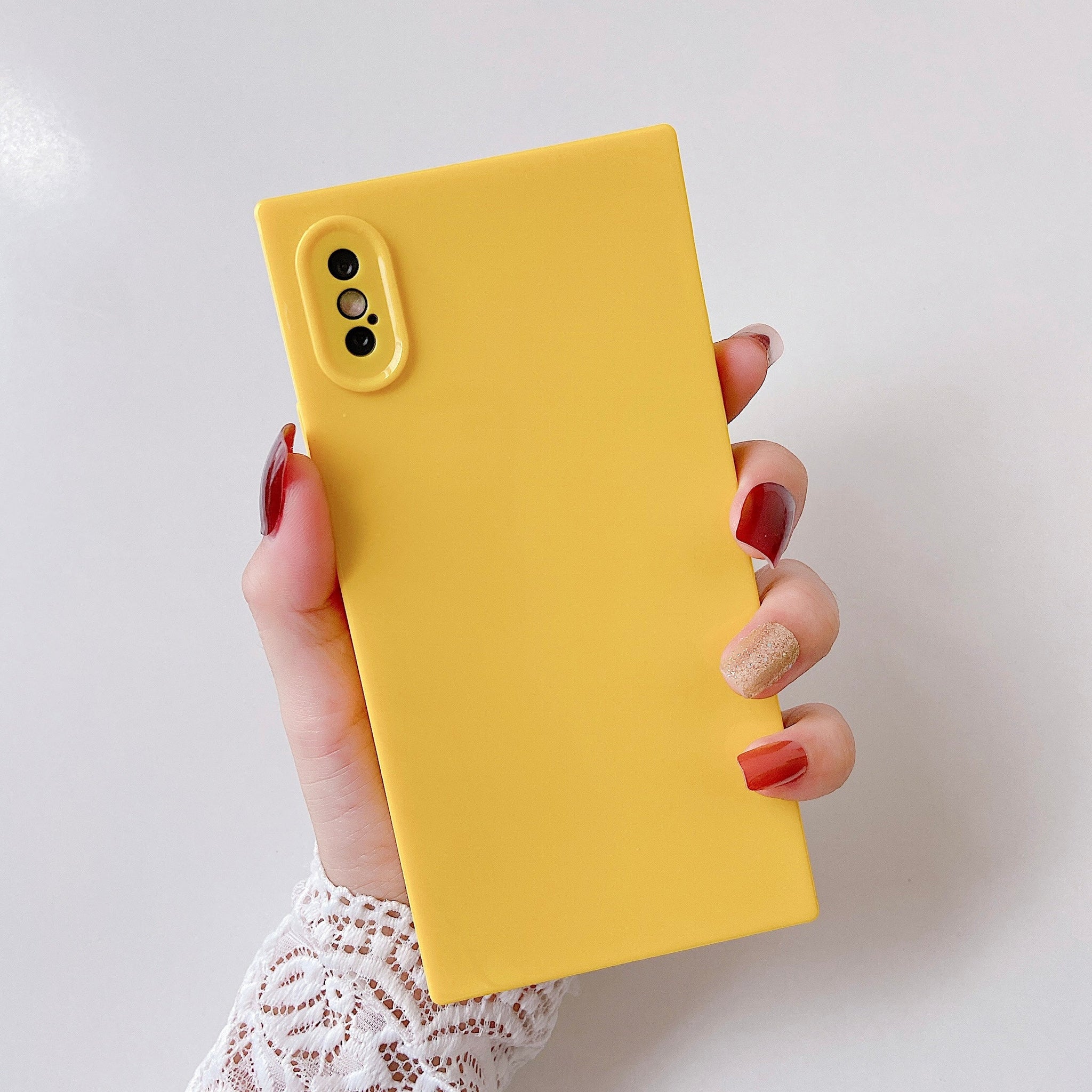 iPhone XR Case Square Plain Color (Yellow)
