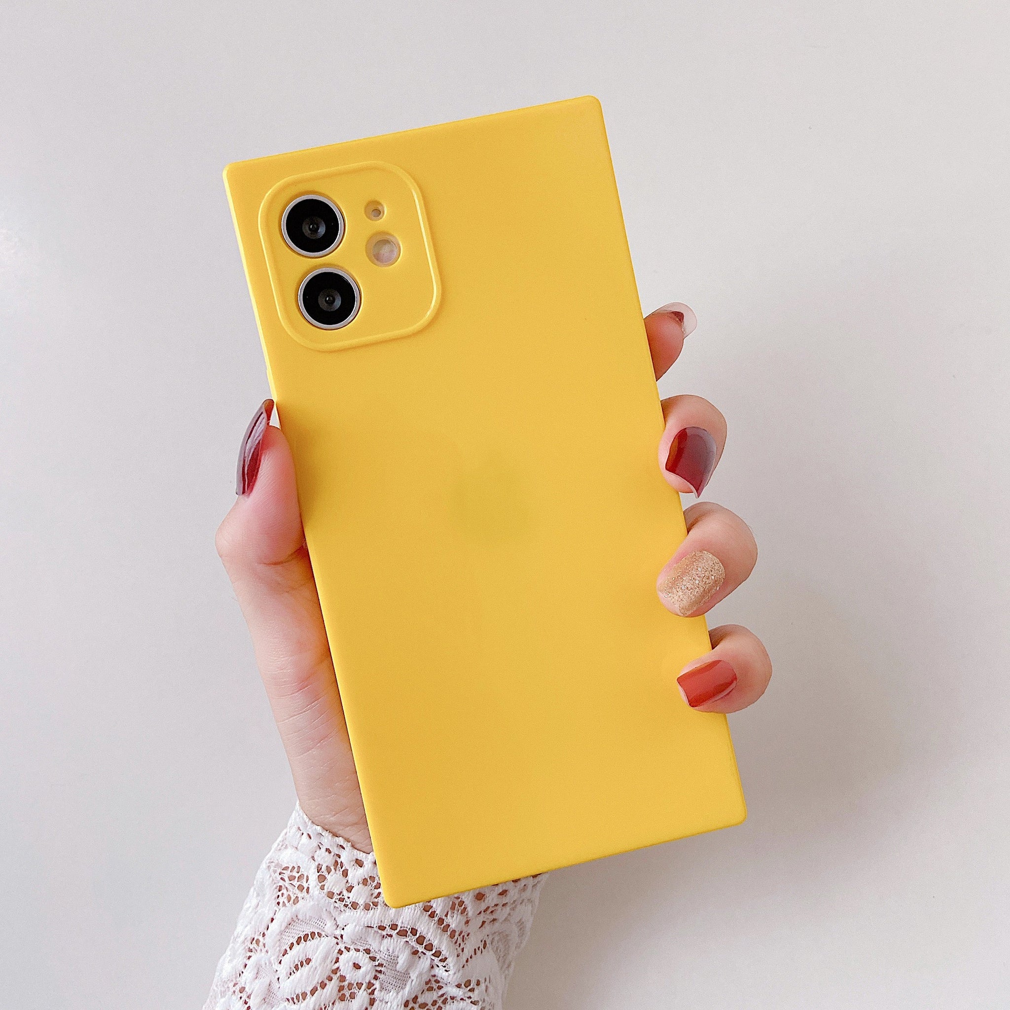 iPhone 12 Case Square Plain Color (Yellow)