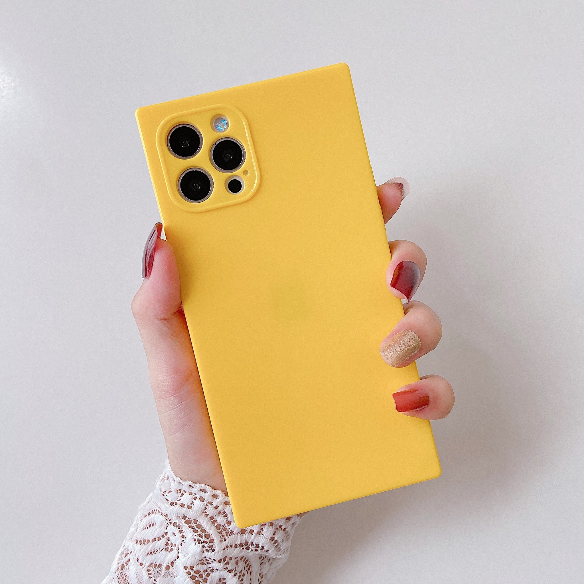 iPhone 13 Pro Max Case Square Plain Color (Yellow)