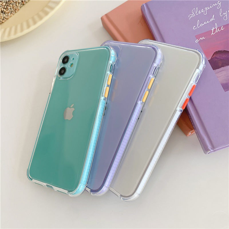 Colored Edge Transparent Silicone iPhone Case