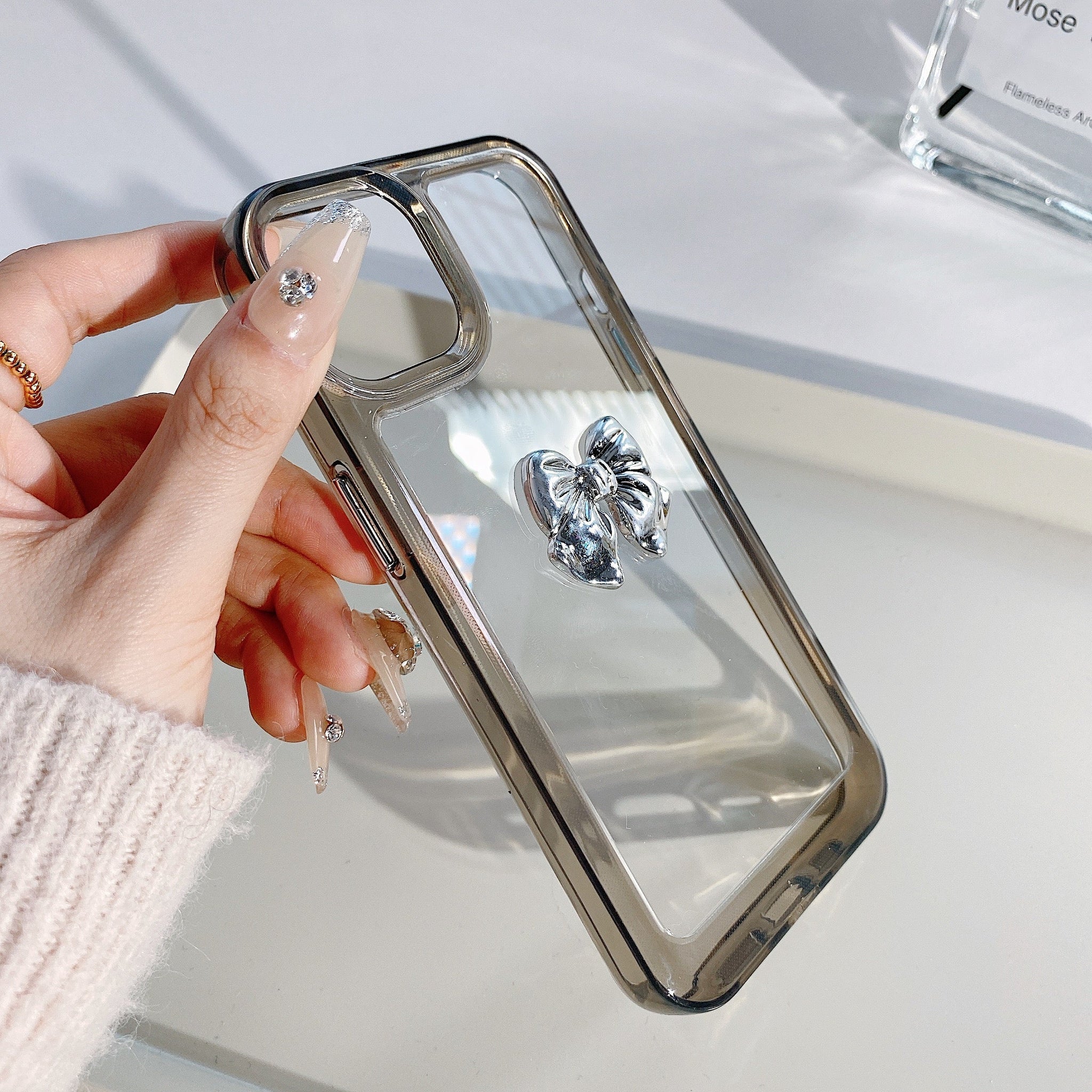3D Bow Transparent iPhone Case