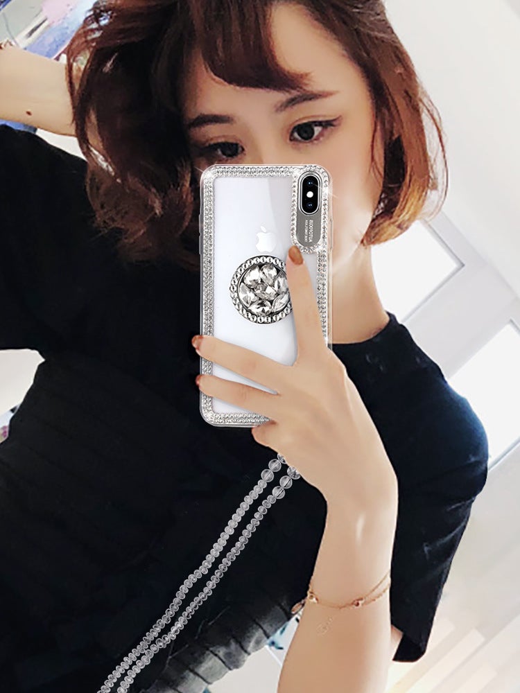 Bling Diamond Protective Eyes Phone Case with Strap