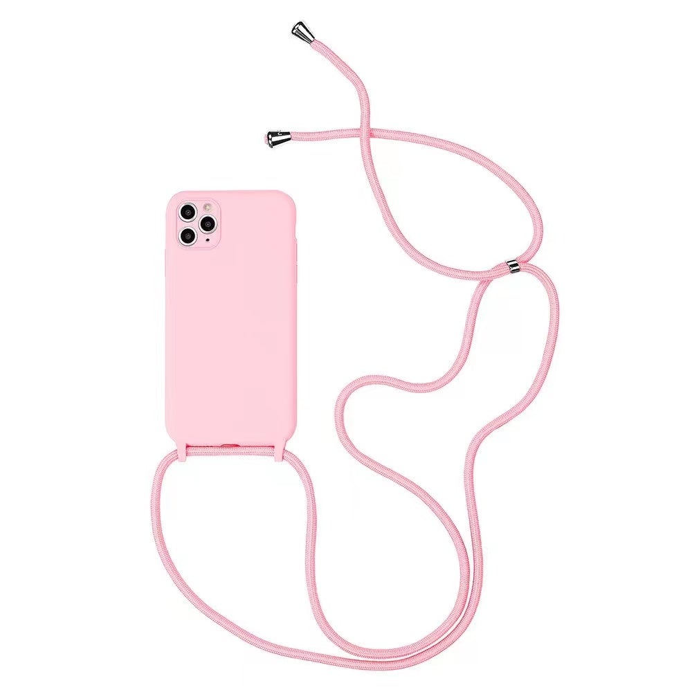 Candy Color Liquid Silicone Lanyard Phone Case