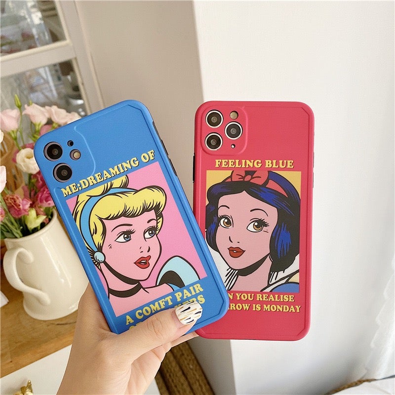 Cinderella Snow White Princess Color Block Soft Phone Case
