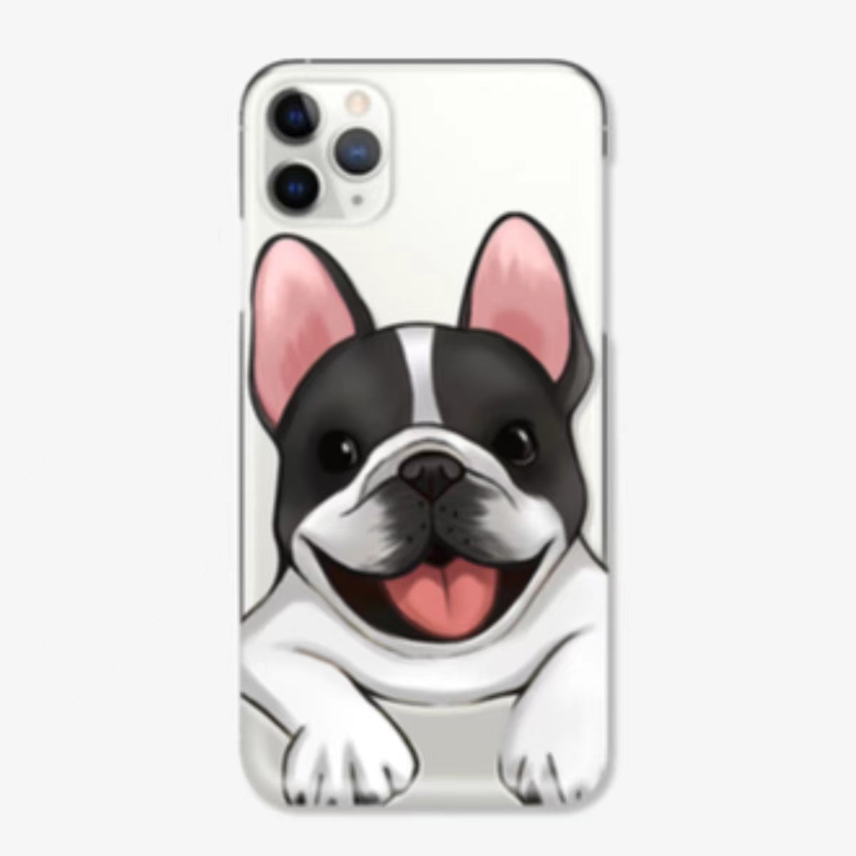 Cute Cartoon Bulldog Transparent Phone Case