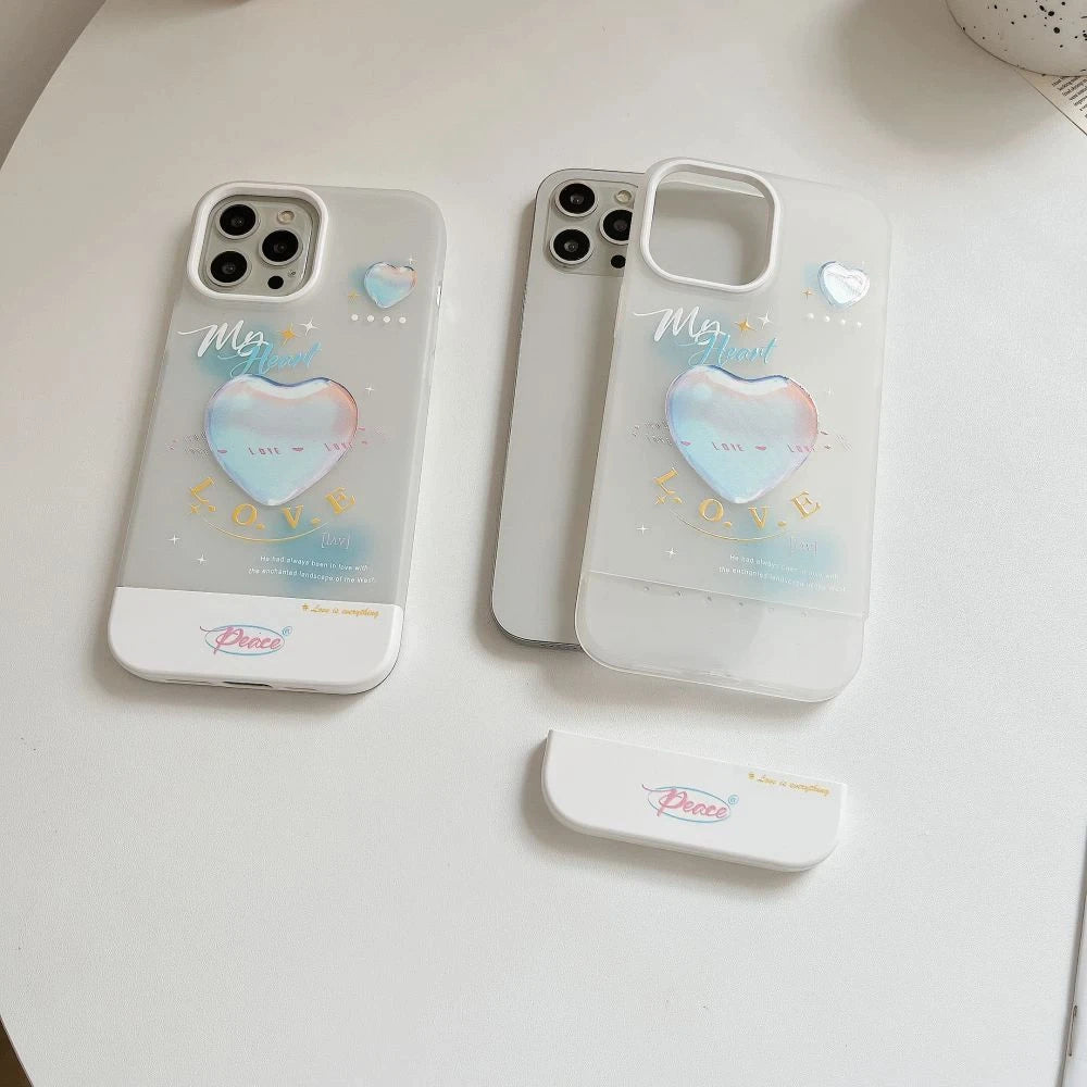 Cute Blue Heart Design Phone Case